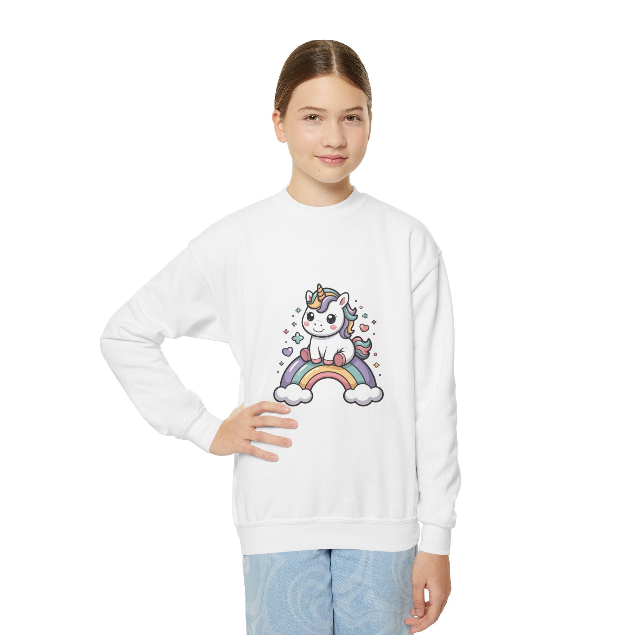 Magical Unicorn Youth Sweatshirt, Cute Crewneck for Kids, Rainbow Sweatshirt, Gift for Birthdays, Cozy Casual Wear
