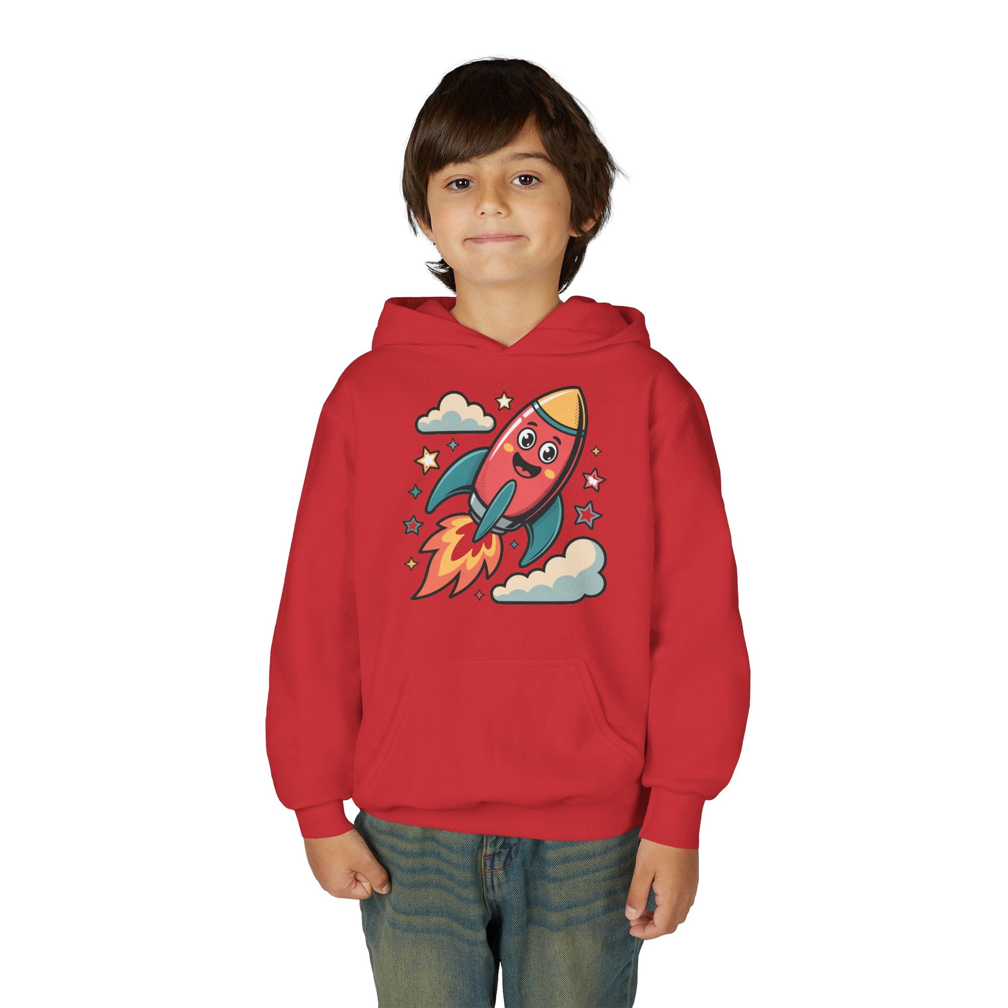 Rocket Adventure Youth Hoodie - Fun Space Sweatshirt, Kids Gift, Birthday Present, Back-to-School, Playful Design