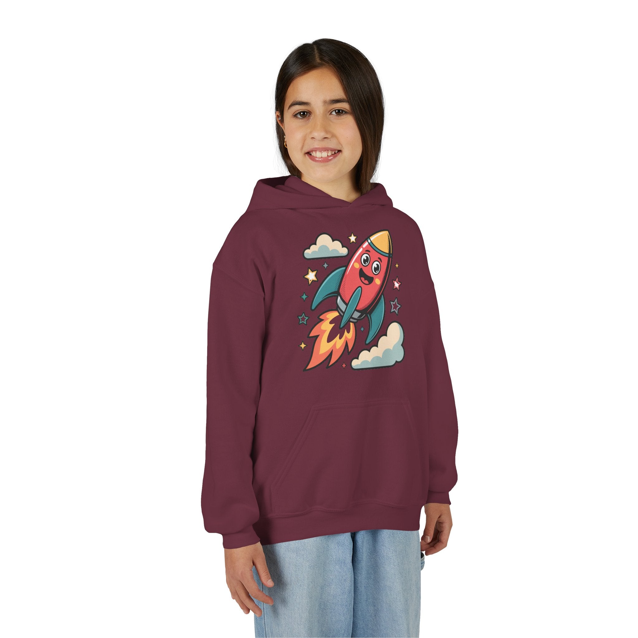 Rocket Adventure Youth Hoodie - Fun Space Sweatshirt, Kids Gift, Birthday Present, Back-to-School, Playful Design