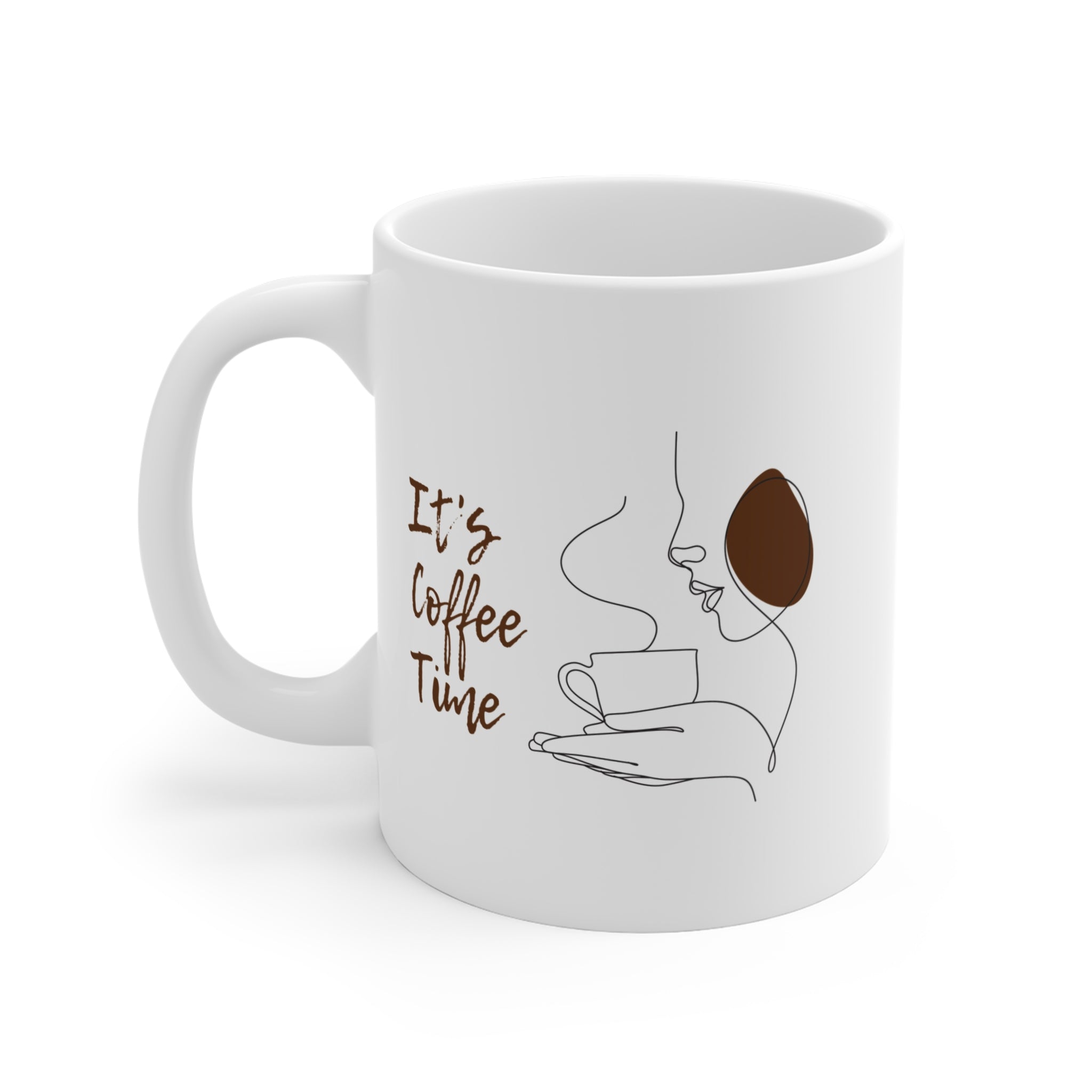 Coffee Time Mug - 11oz Ceramic Coffee Cup with Minimalist Design