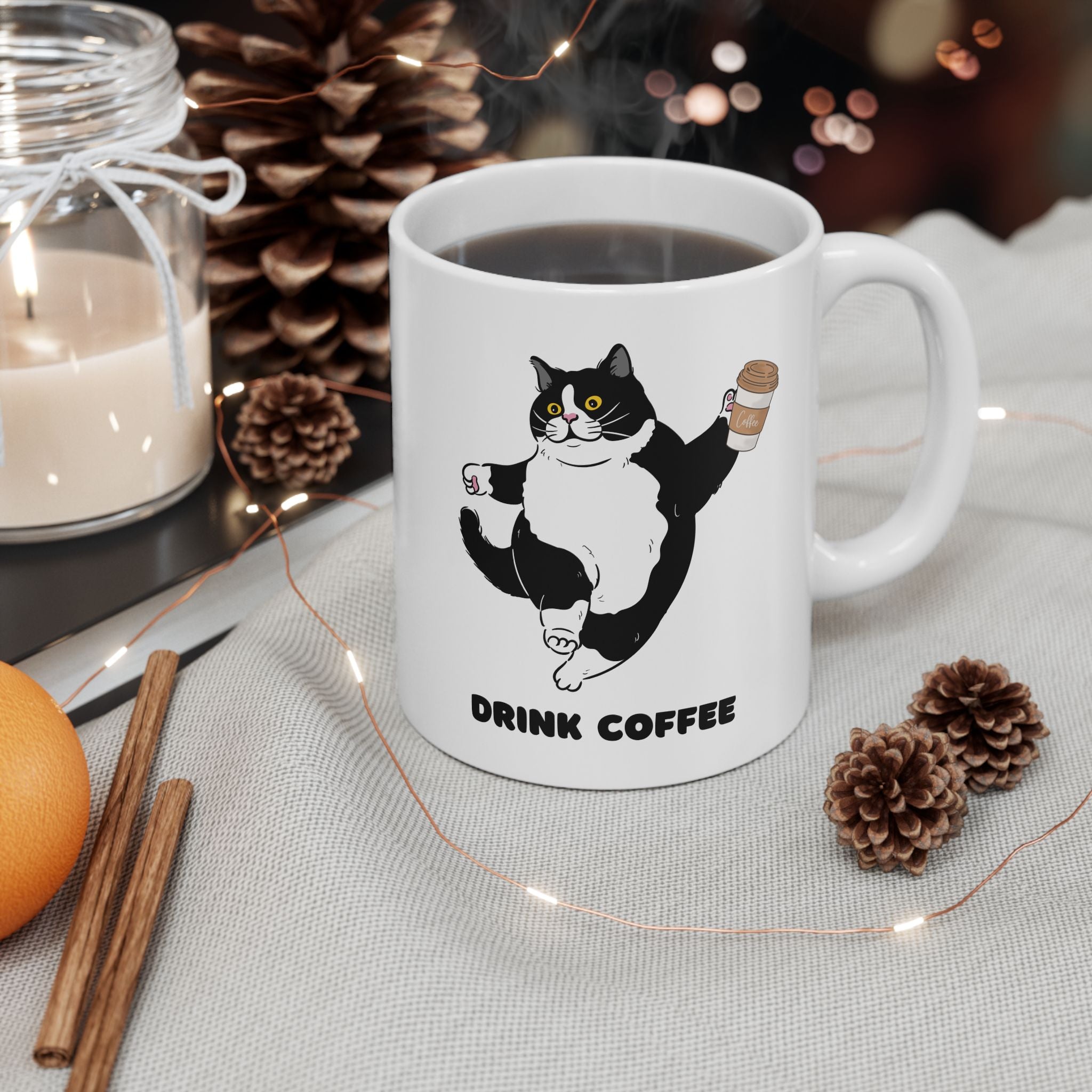 Funny Cat Ceramic Mug - Perfect for Coffee Lovers