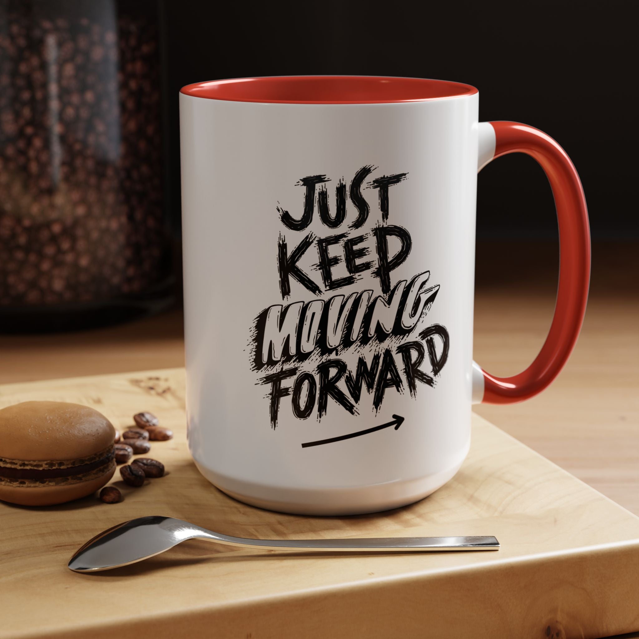 Motivational Accent Coffee Mug - Just Keep Moving Forward