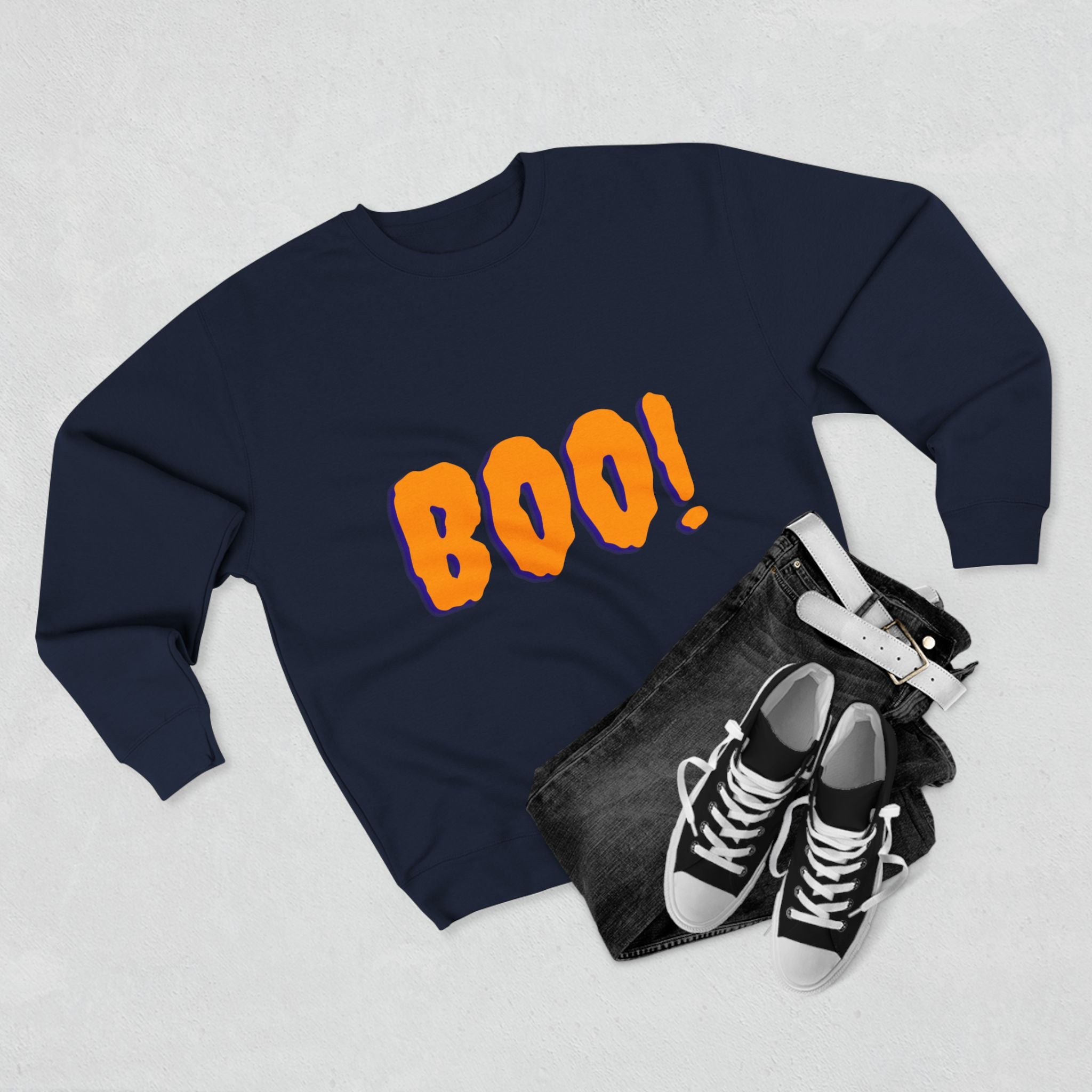 Halloween Boo Sweatshirt, Unisex Crewneck Pullover for Fall, Cute Halloween Apparel, Cozy Halloween Gift, Spooky Season Sweatshirt