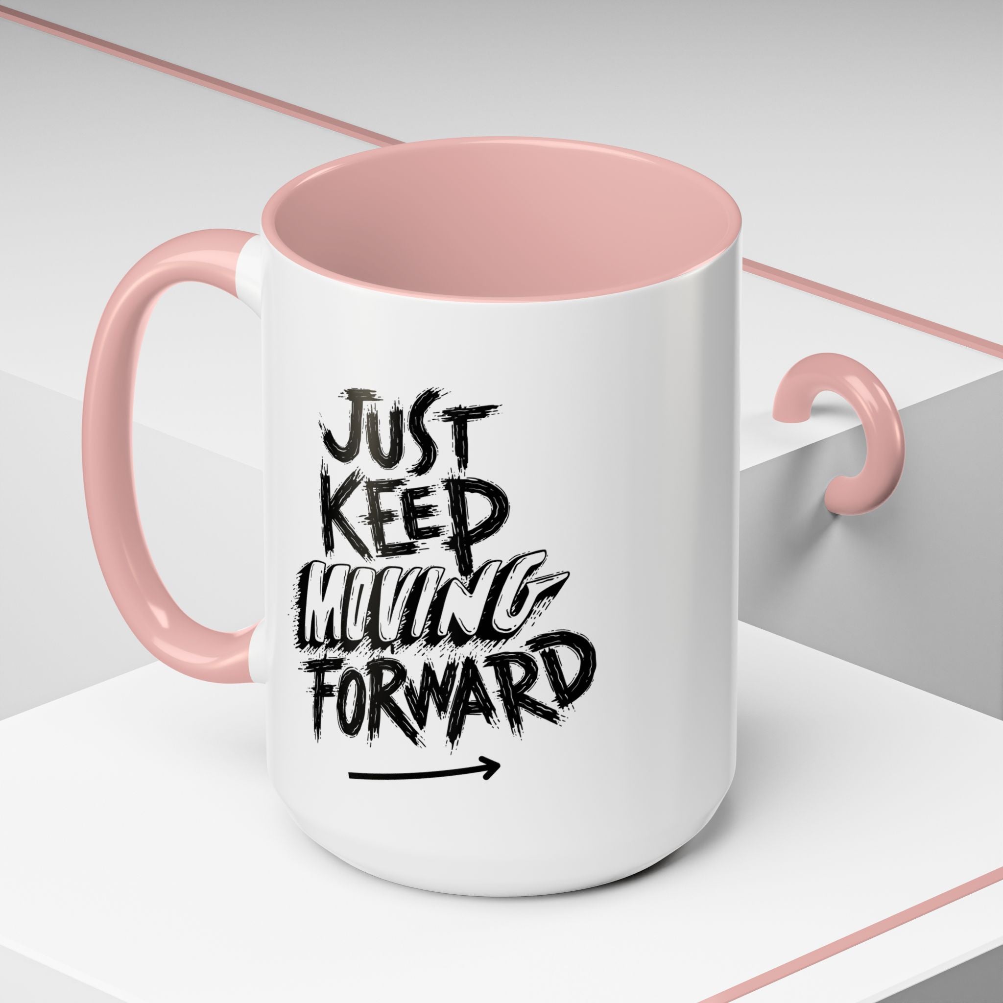 Motivational Accent Coffee Mug - Just Keep Moving Forward