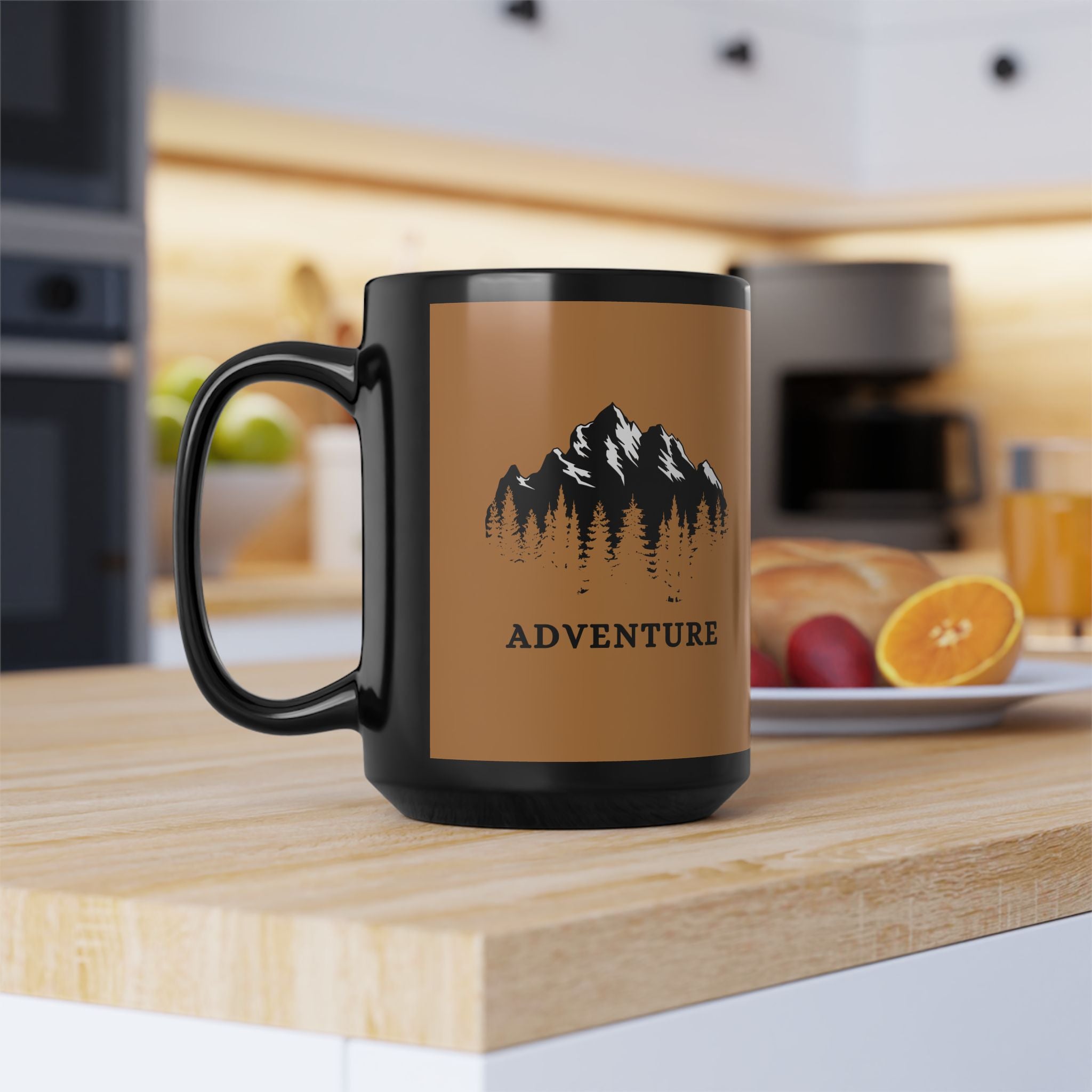 Adventure Black Mug - 15oz Coffee Cup for Outdoor Enthusiasts