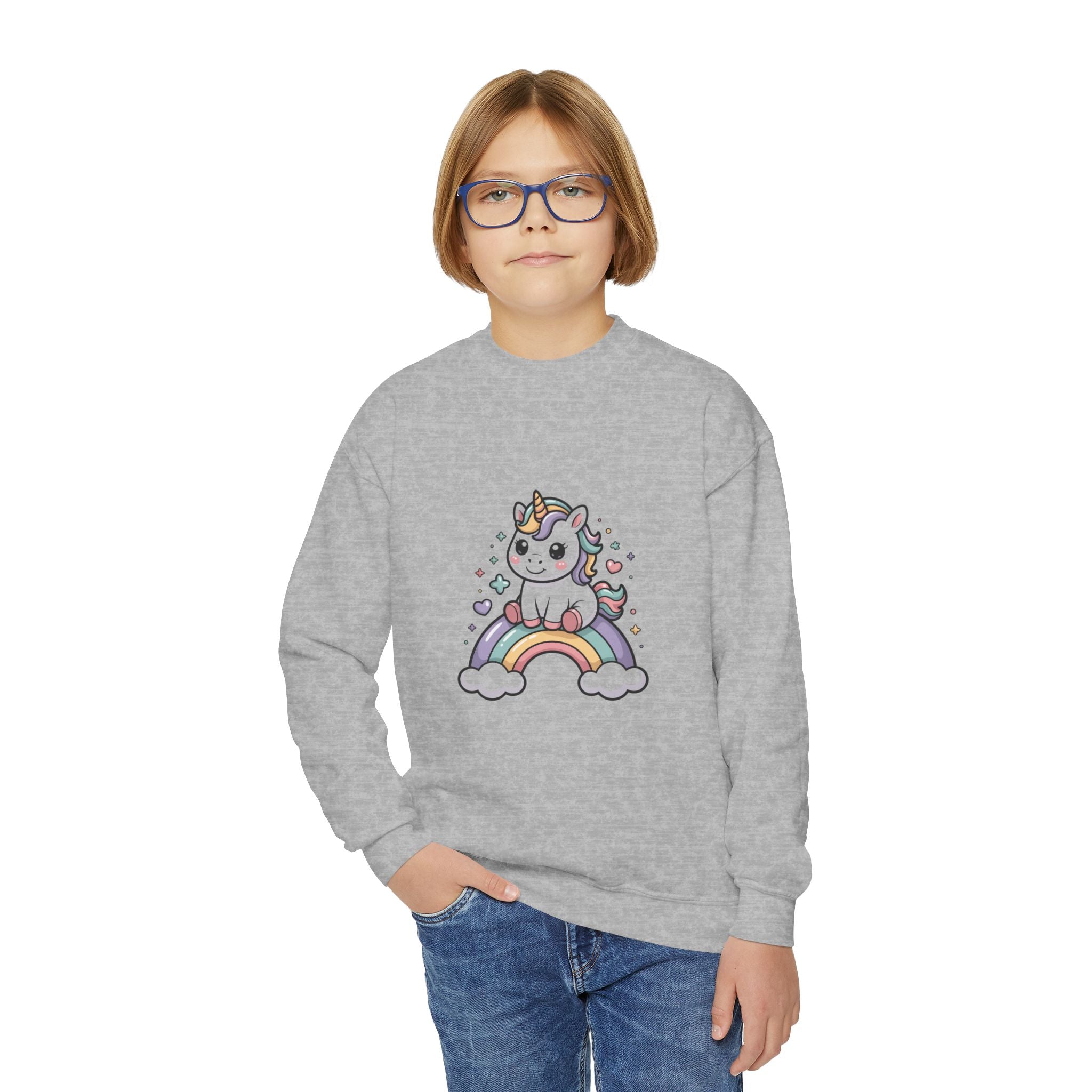 Magical Unicorn Youth Sweatshirt, Cute Crewneck for Kids, Rainbow Sweatshirt, Gift for Birthdays, Cozy Casual Wear