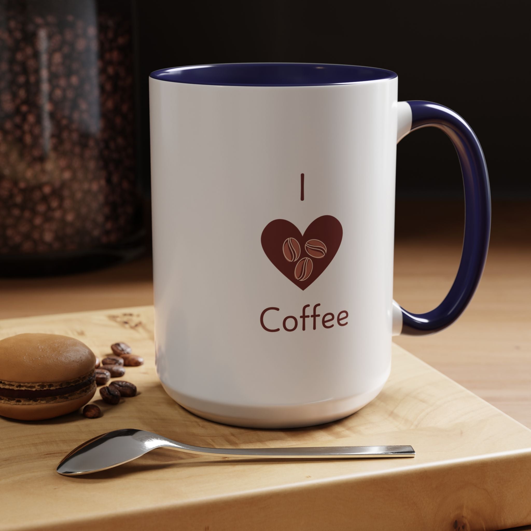 Cute Accent Coffee Mug - I Love Coffee Design - Perfect for Cat Lovers