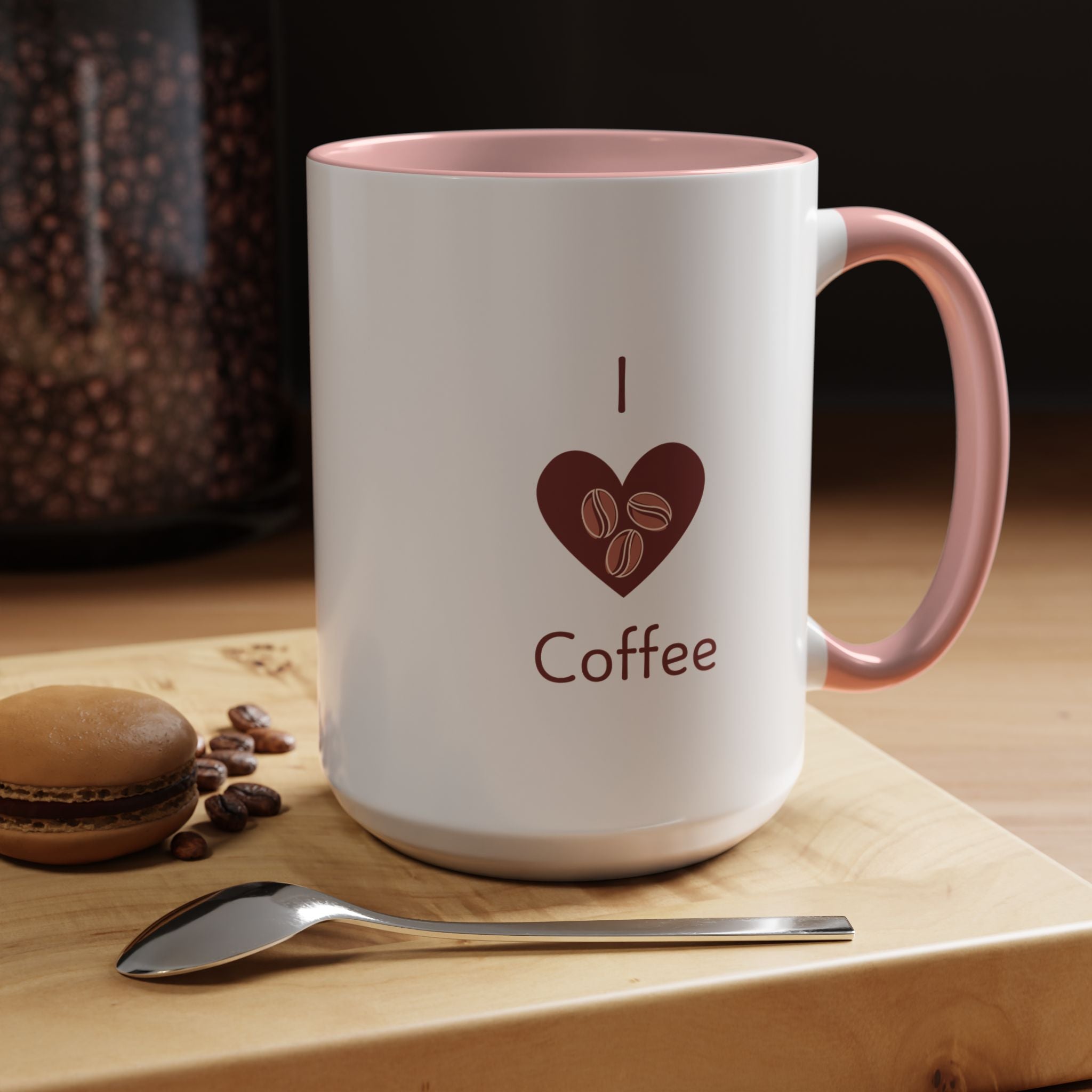 Cute Accent Coffee Mug - I Love Coffee Design - Perfect for Cat Lovers