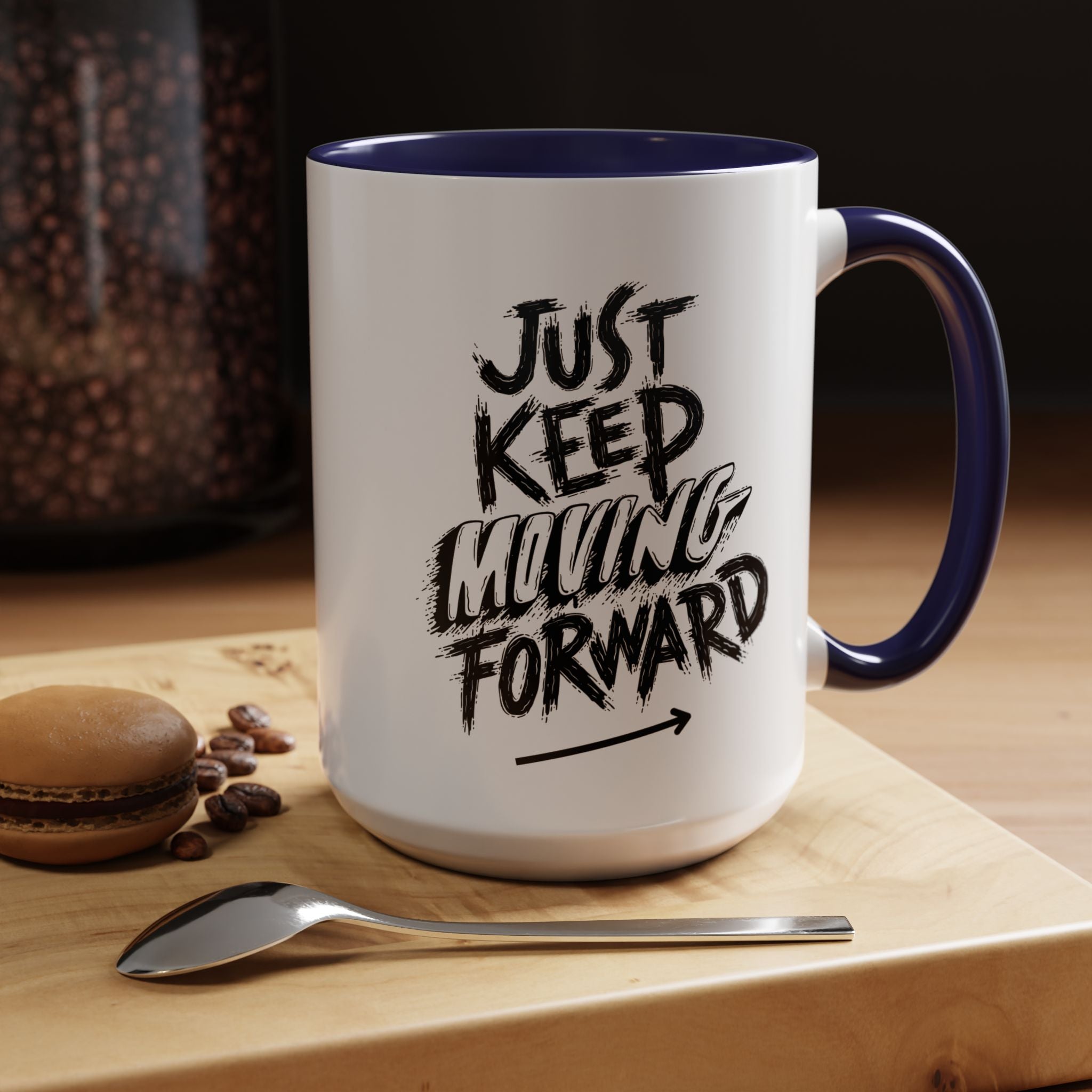 Motivational Accent Coffee Mug - Just Keep Moving Forward