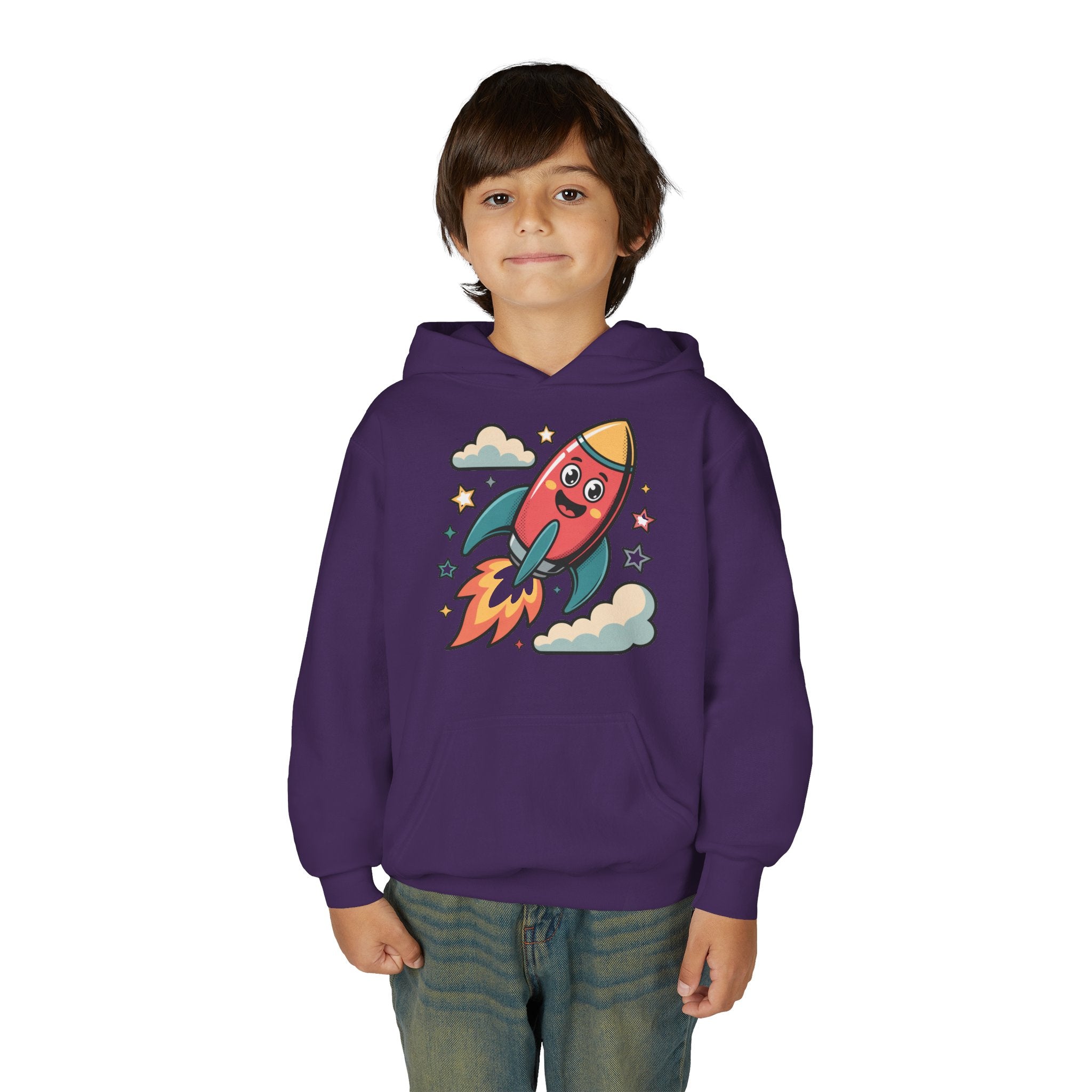 Rocket Adventure Youth Hoodie - Fun Space Sweatshirt, Kids Gift, Birthday Present, Back-to-School, Playful Design