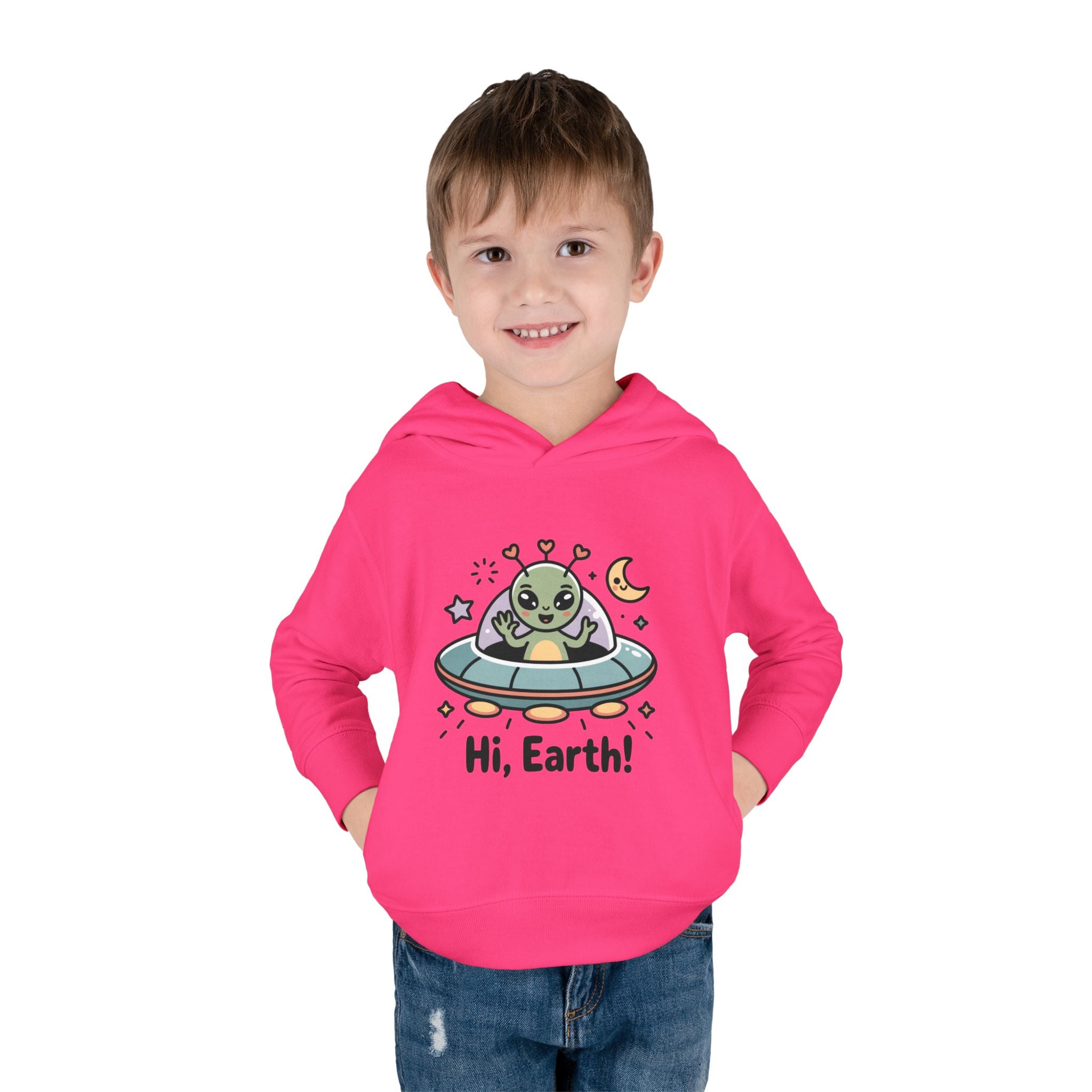 Toddler Alien Hoodie, Cute Kids Fleece Pullover, Fun Space Apparel, Gift for Kids, Halloween Costumes, Nursery Wear