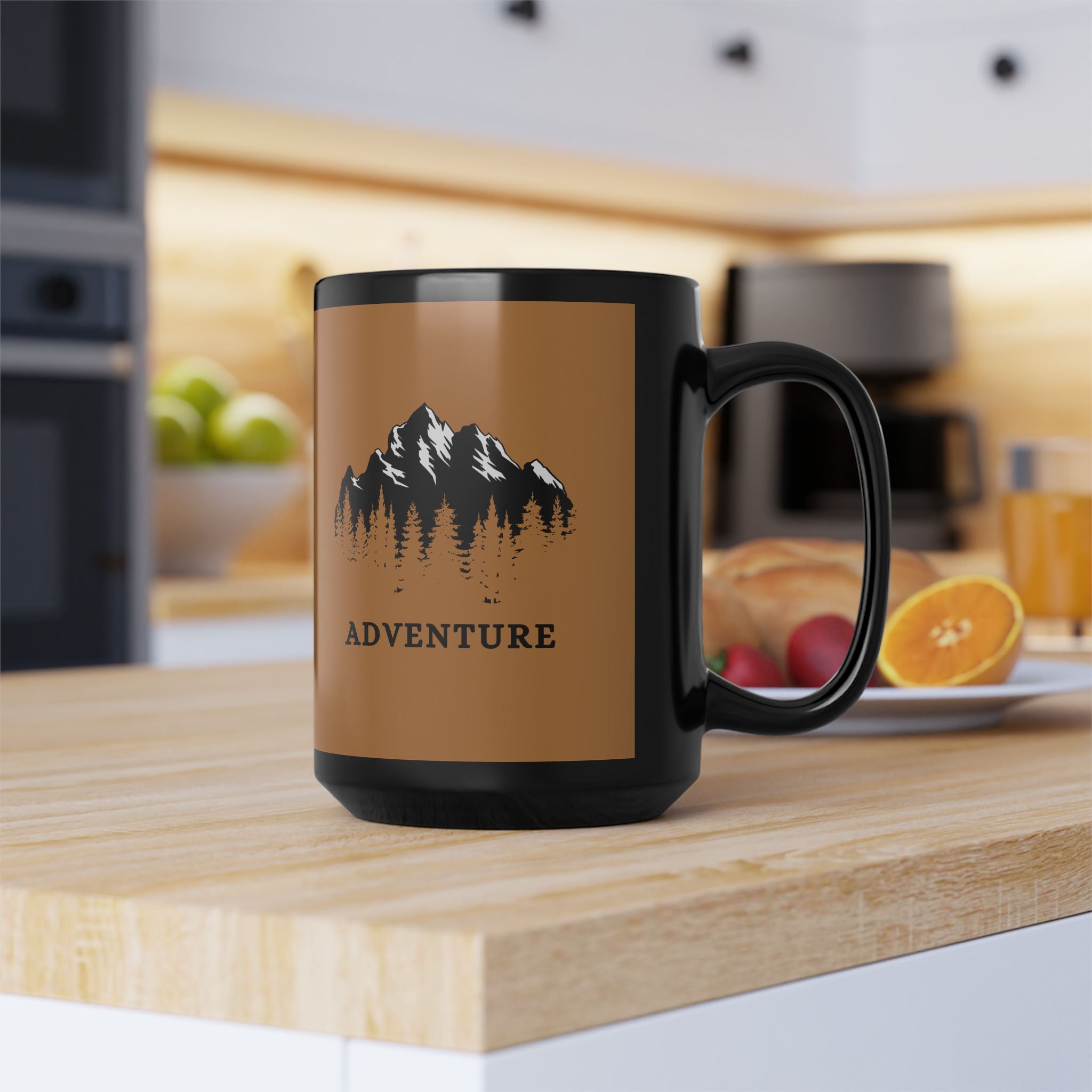 Adventure Black Mug - 15oz Coffee Cup for Outdoor Enthusiasts