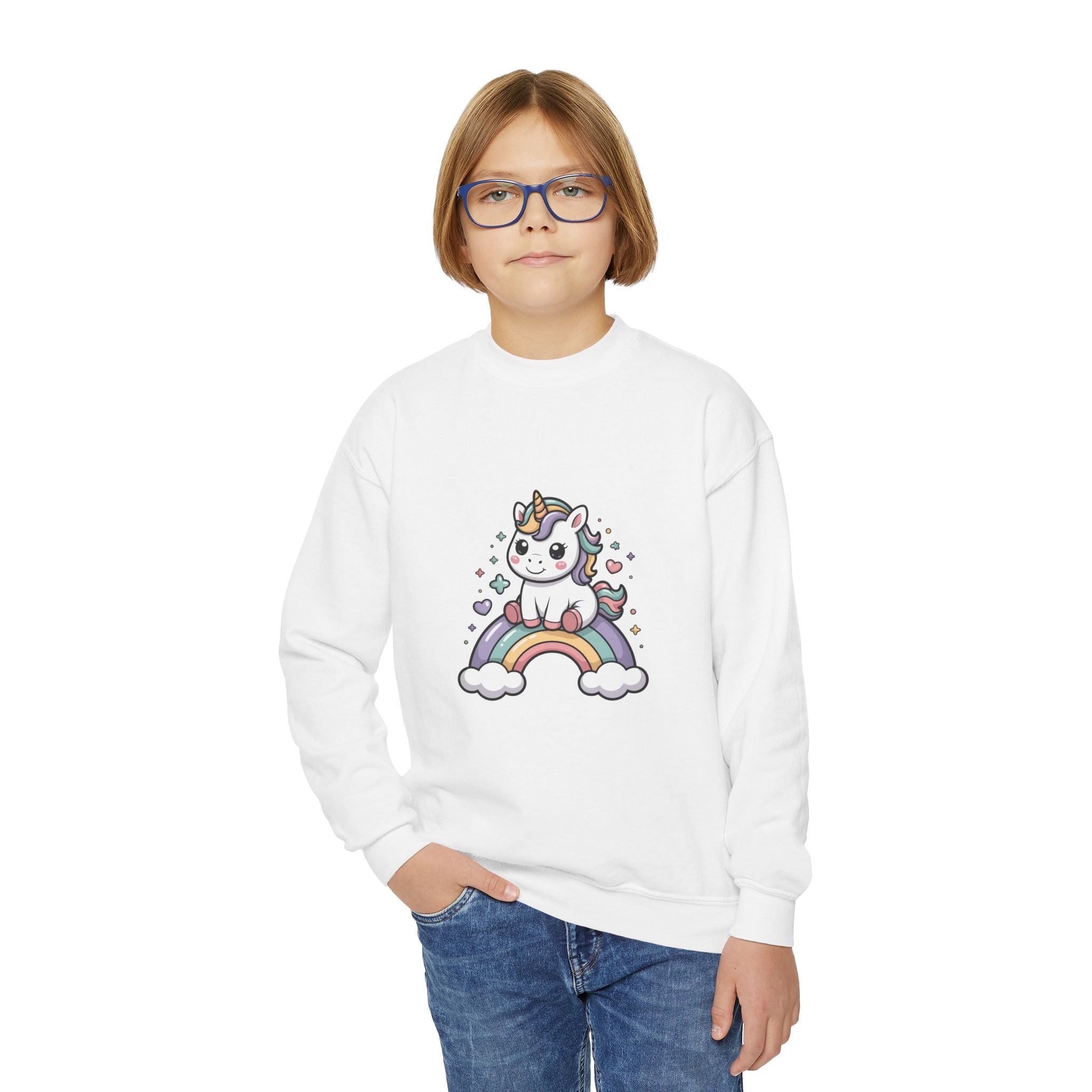 Magical Unicorn Youth Sweatshirt, Cute Crewneck for Kids, Rainbow Sweatshirt, Gift for Birthdays, Cozy Casual Wear