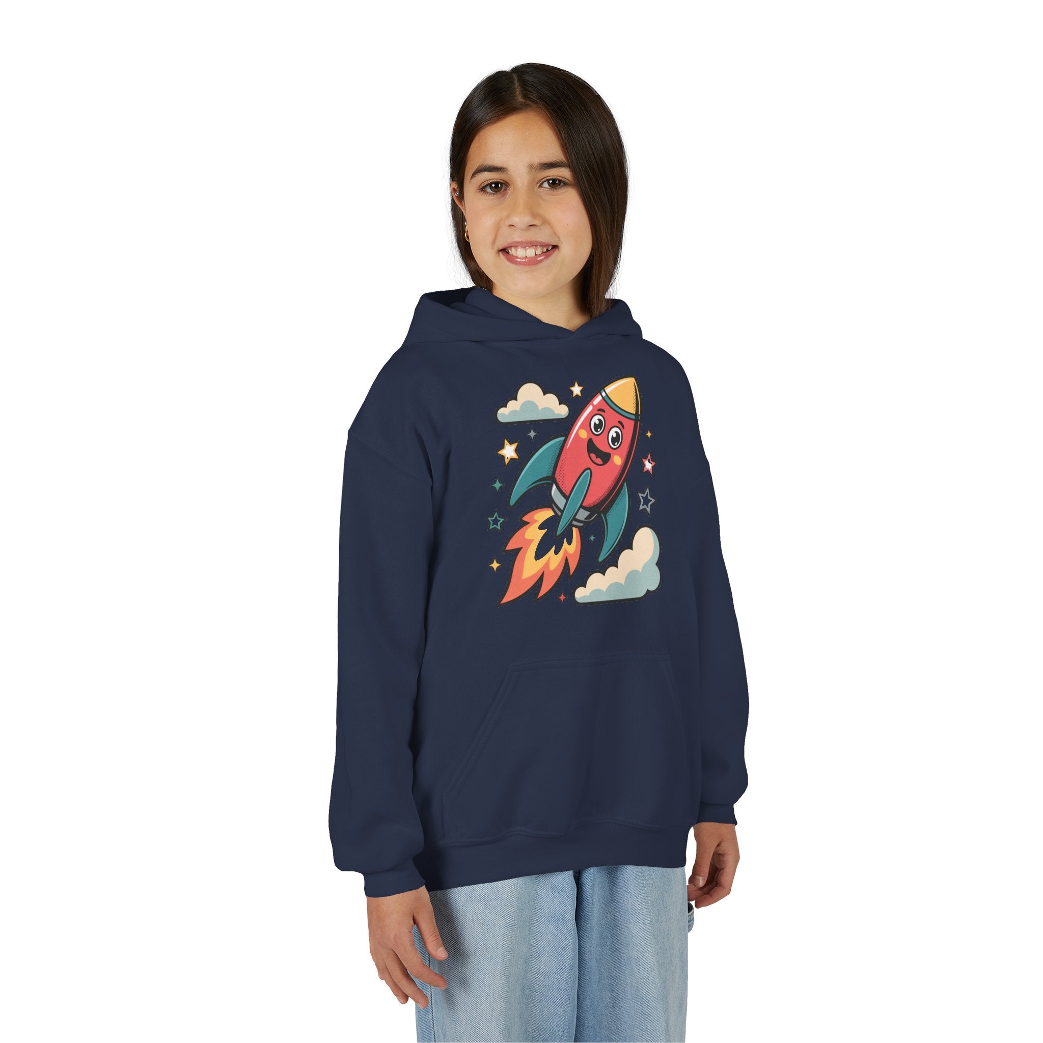Rocket Adventure Youth Hoodie - Fun Space Sweatshirt, Kids Gift, Birthday Present, Back-to-School, Playful Design