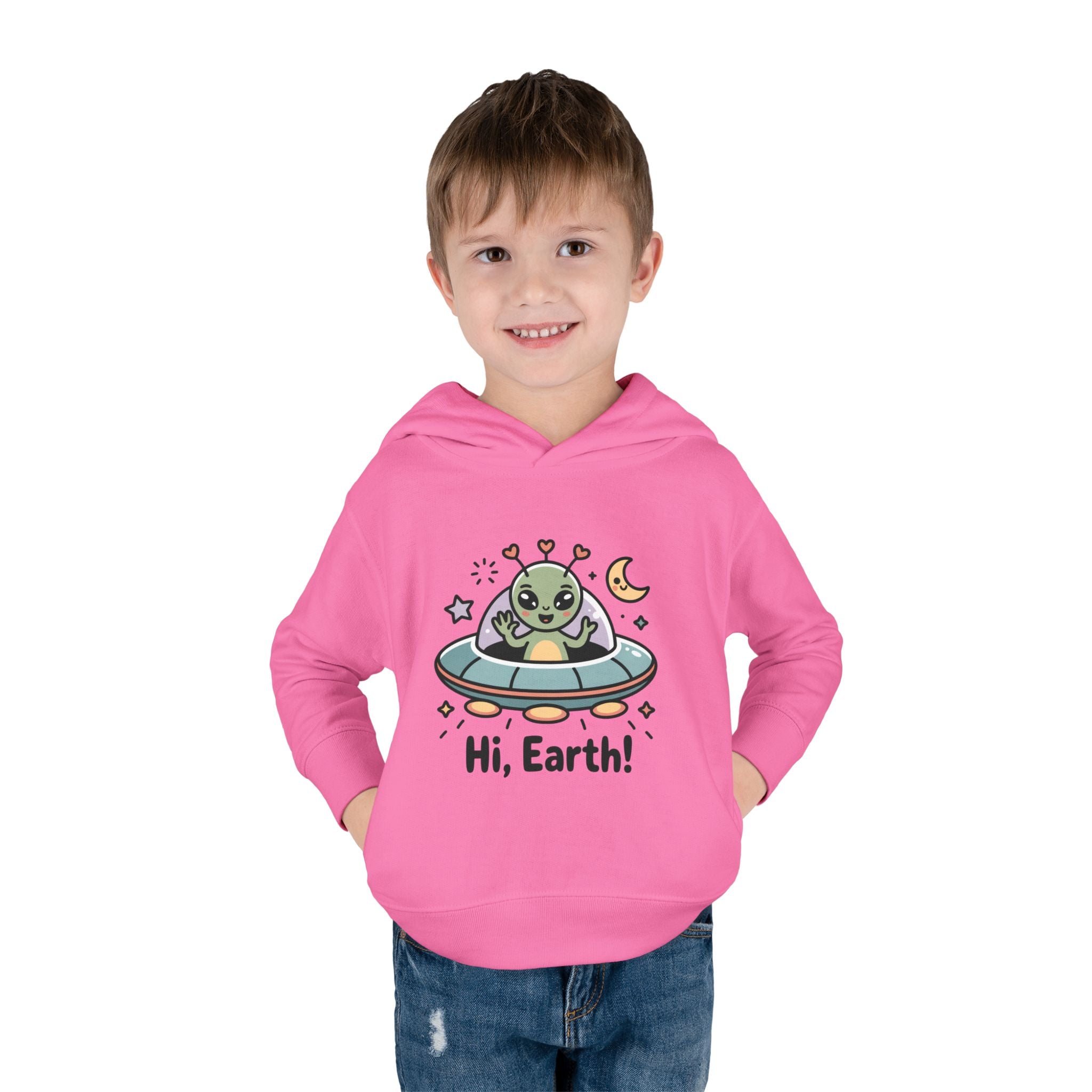 Toddler Alien Hoodie, Cute Kids Fleece Pullover, Fun Space Apparel, Gift for Kids, Halloween Costumes, Nursery Wear