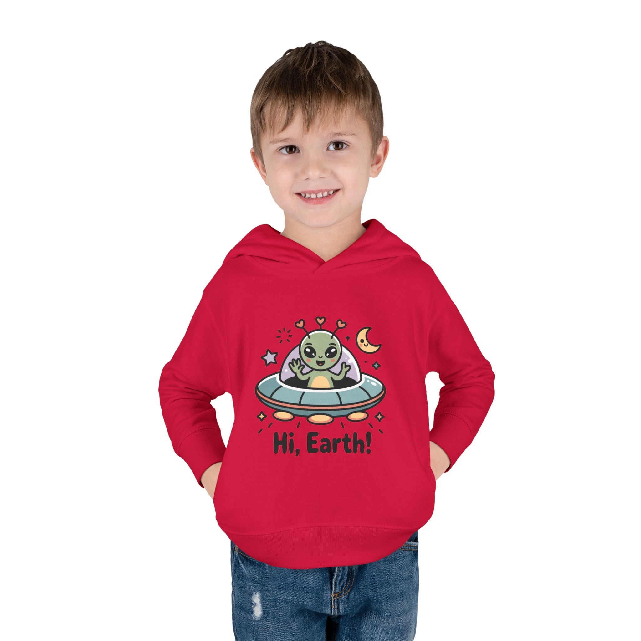 Toddler Alien Hoodie, Cute Kids Fleece Pullover, Fun Space Apparel, Gift for Kids, Halloween Costumes, Nursery Wear