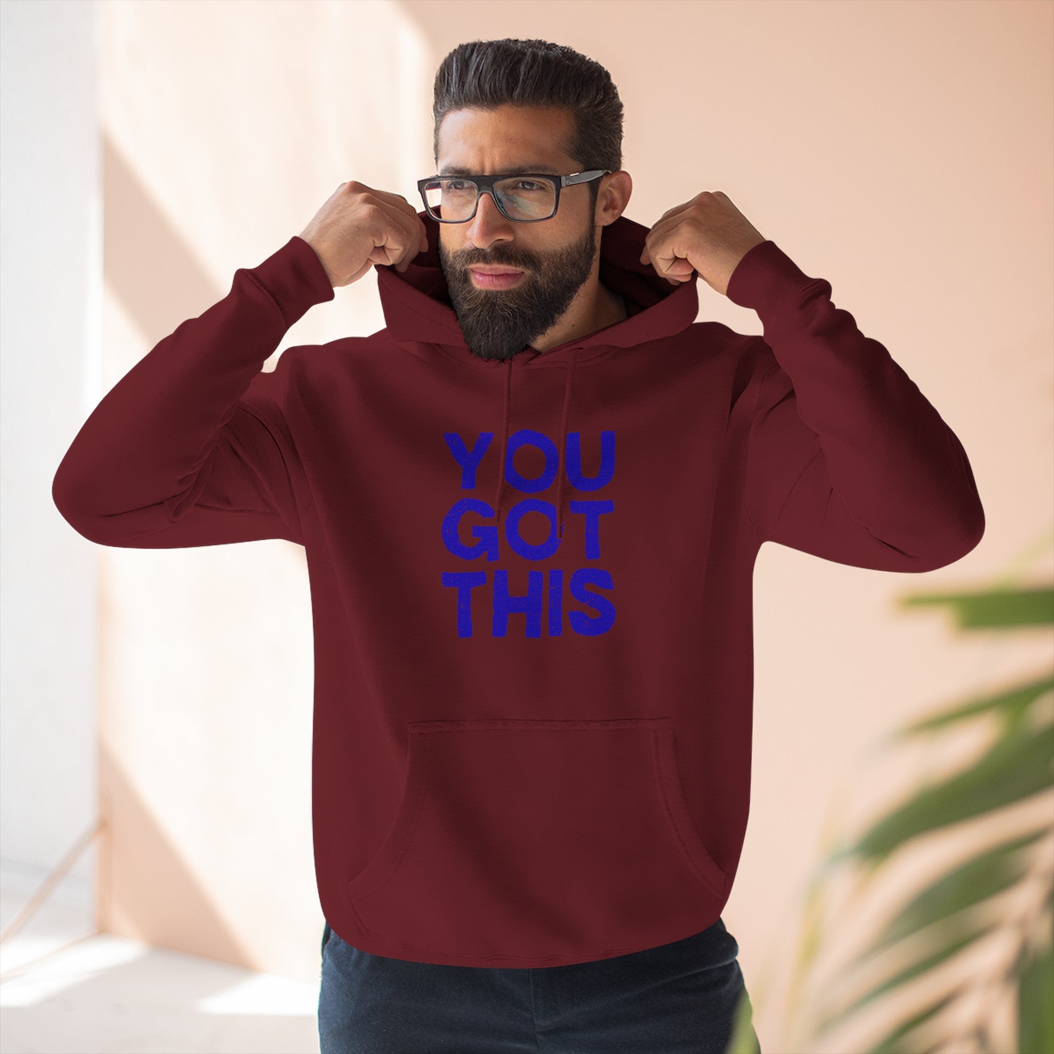 Motivational Fleece Hoodie - You Got This, Cozy Streetwear, Inspirational Sweatshirt, Gift for Encouragement, Comfy Casual Wear