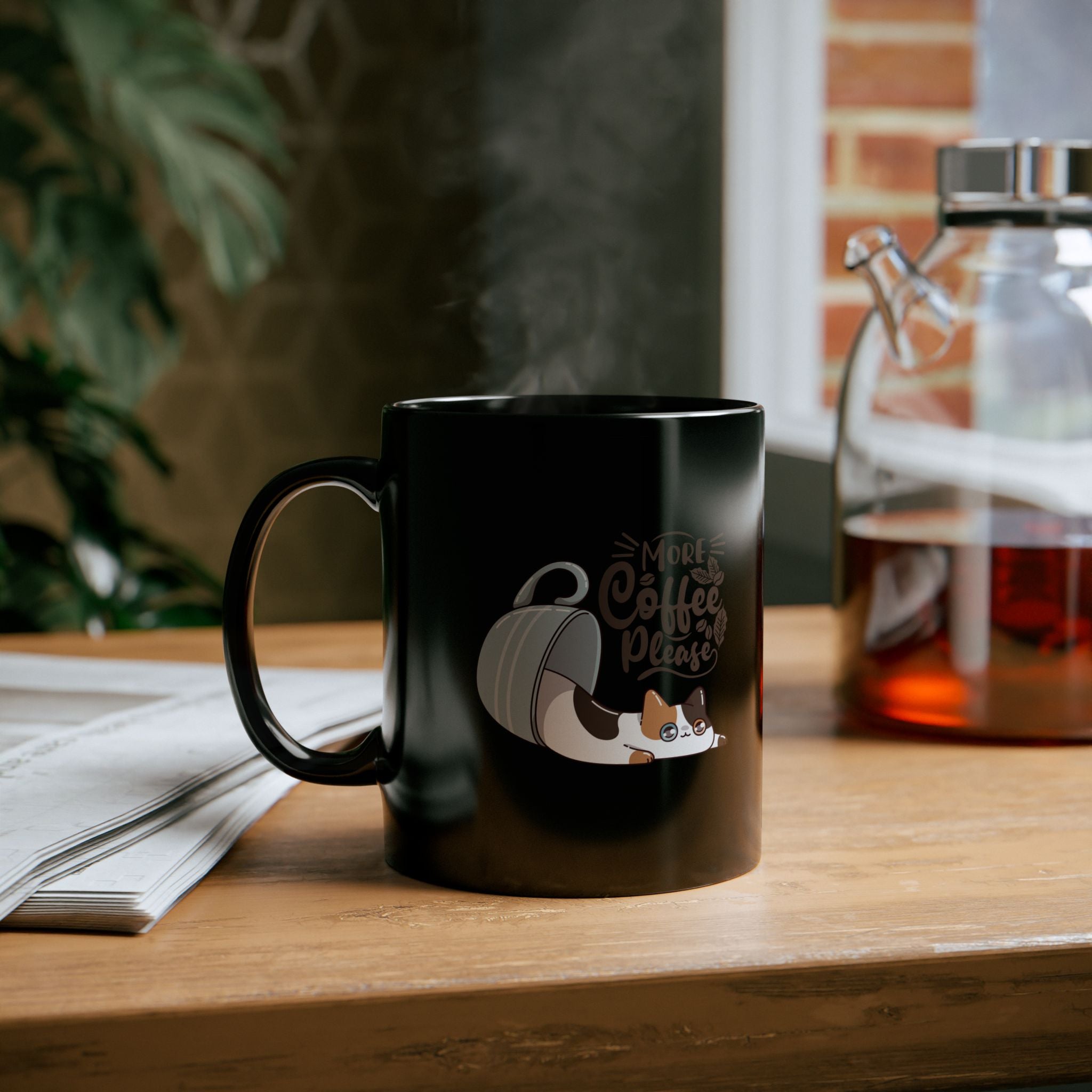 Cute Cat Coffee Mug - More Coffee Please