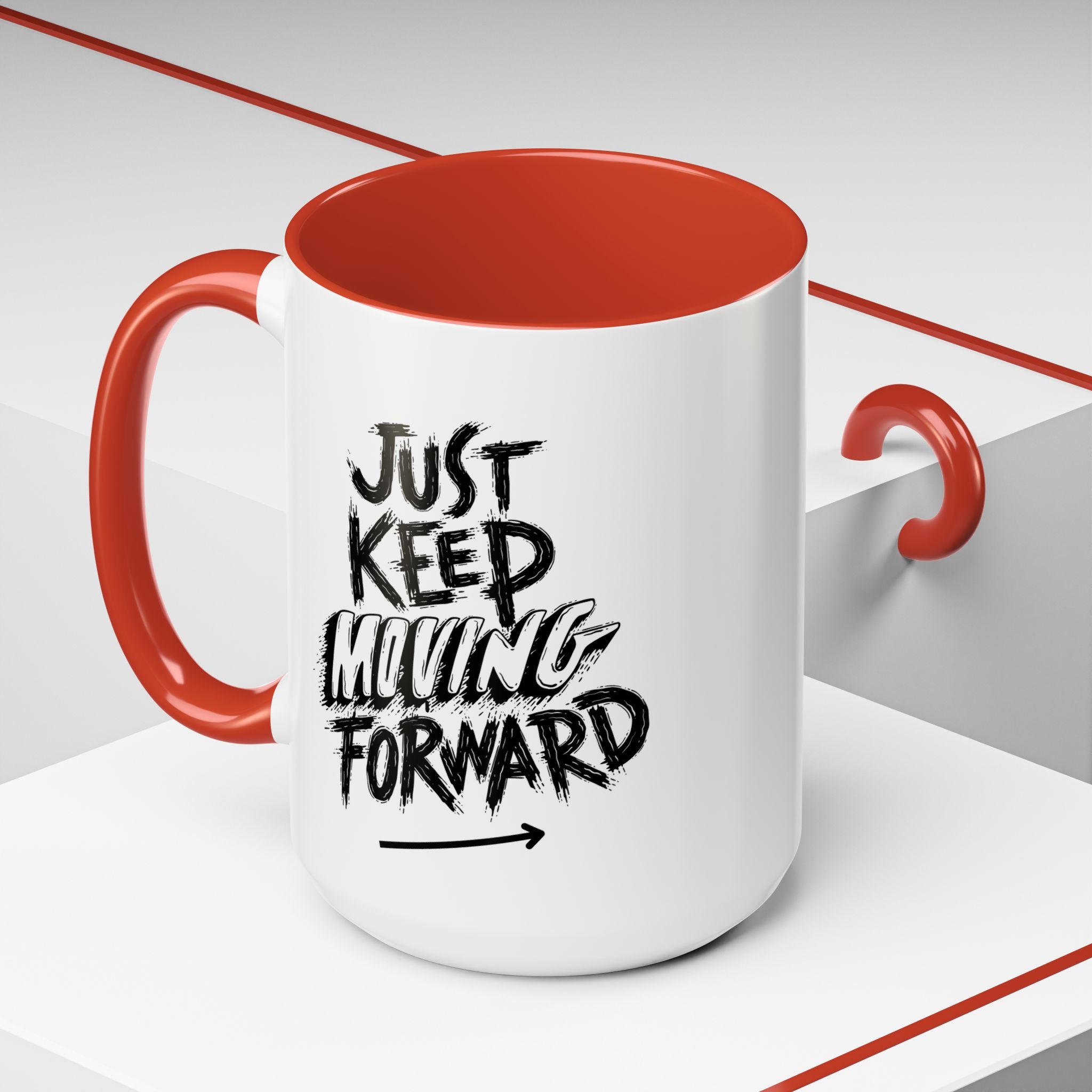 Motivational Accent Coffee Mug - Just Keep Moving Forward