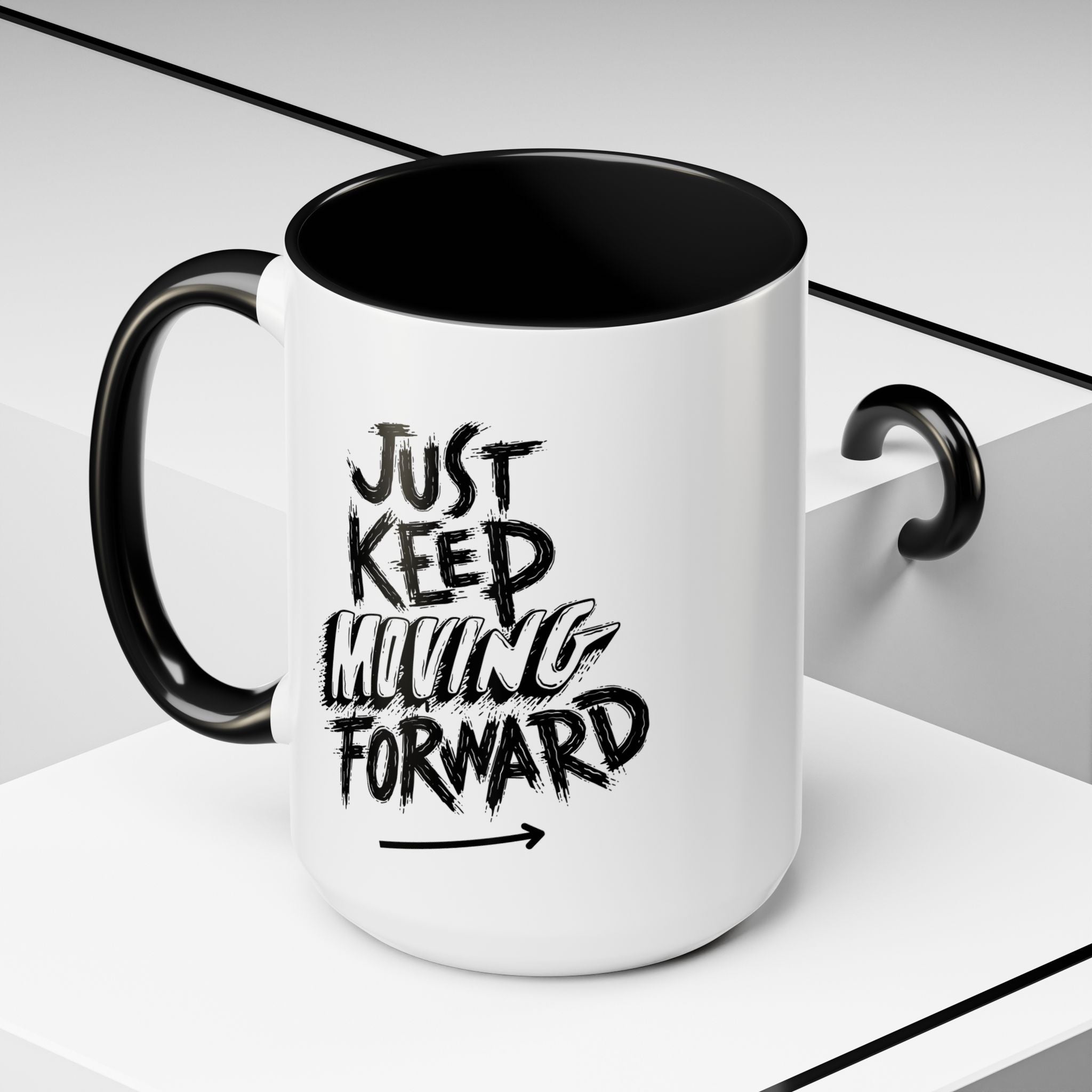 Motivational Accent Coffee Mug - Just Keep Moving Forward