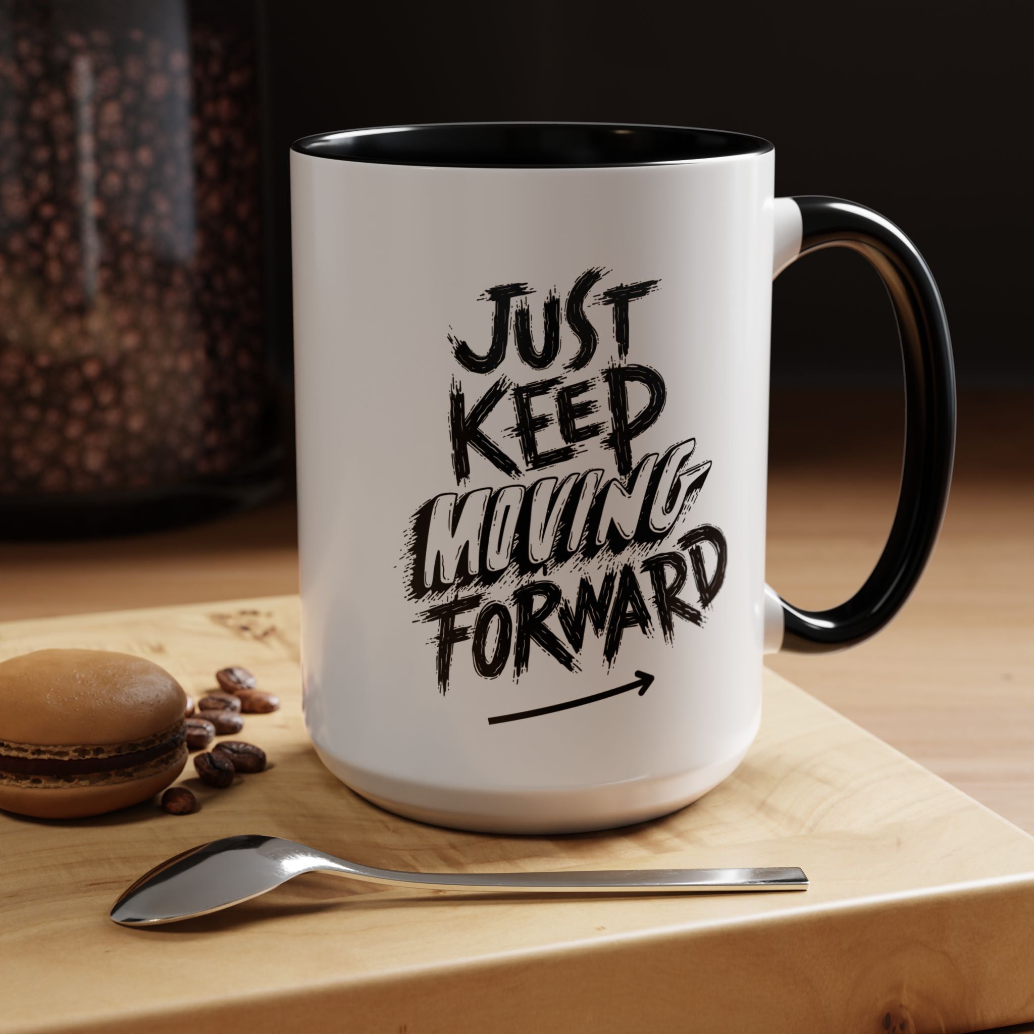 Motivational Accent Coffee Mug - Just Keep Moving Forward