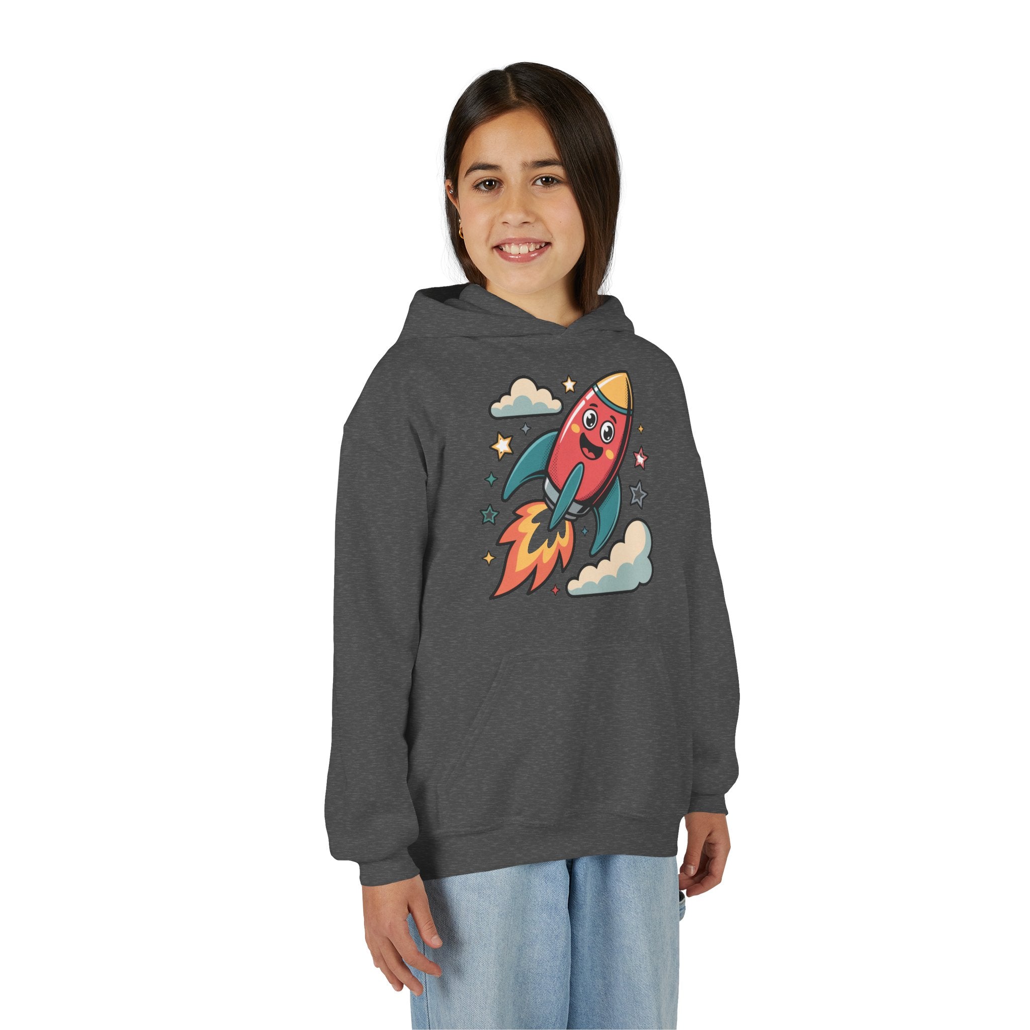 Rocket Adventure Youth Hoodie - Fun Space Sweatshirt, Kids Gift, Birthday Present, Back-to-School, Playful Design