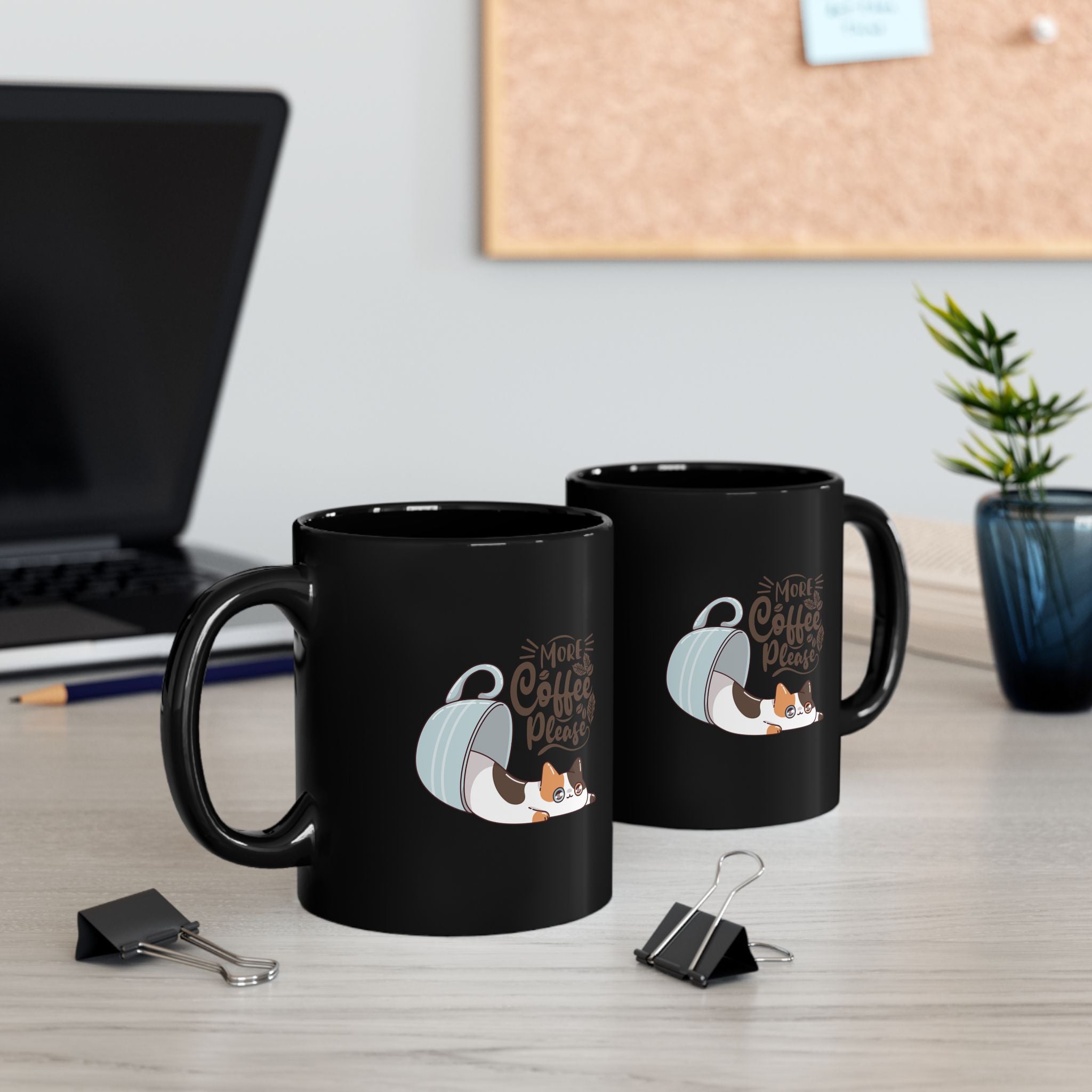 Cute Cat Coffee Mug - More Coffee Please