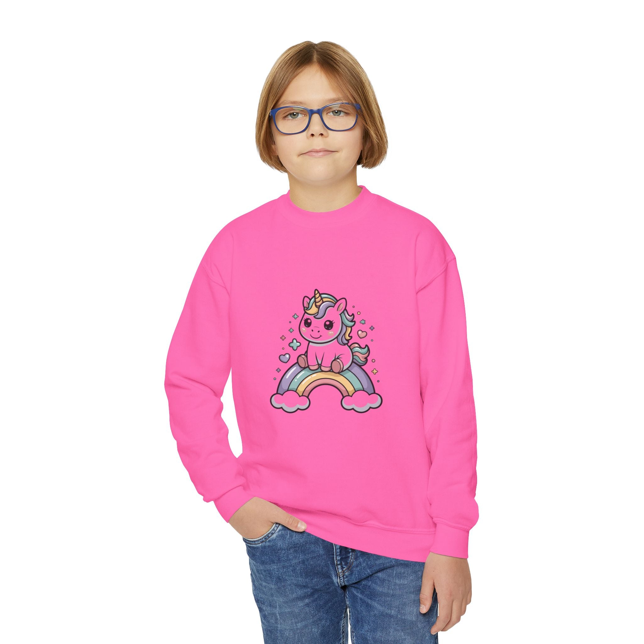Magical Unicorn Youth Sweatshirt, Cute Crewneck for Kids, Rainbow Sweatshirt, Gift for Birthdays, Cozy Casual Wear