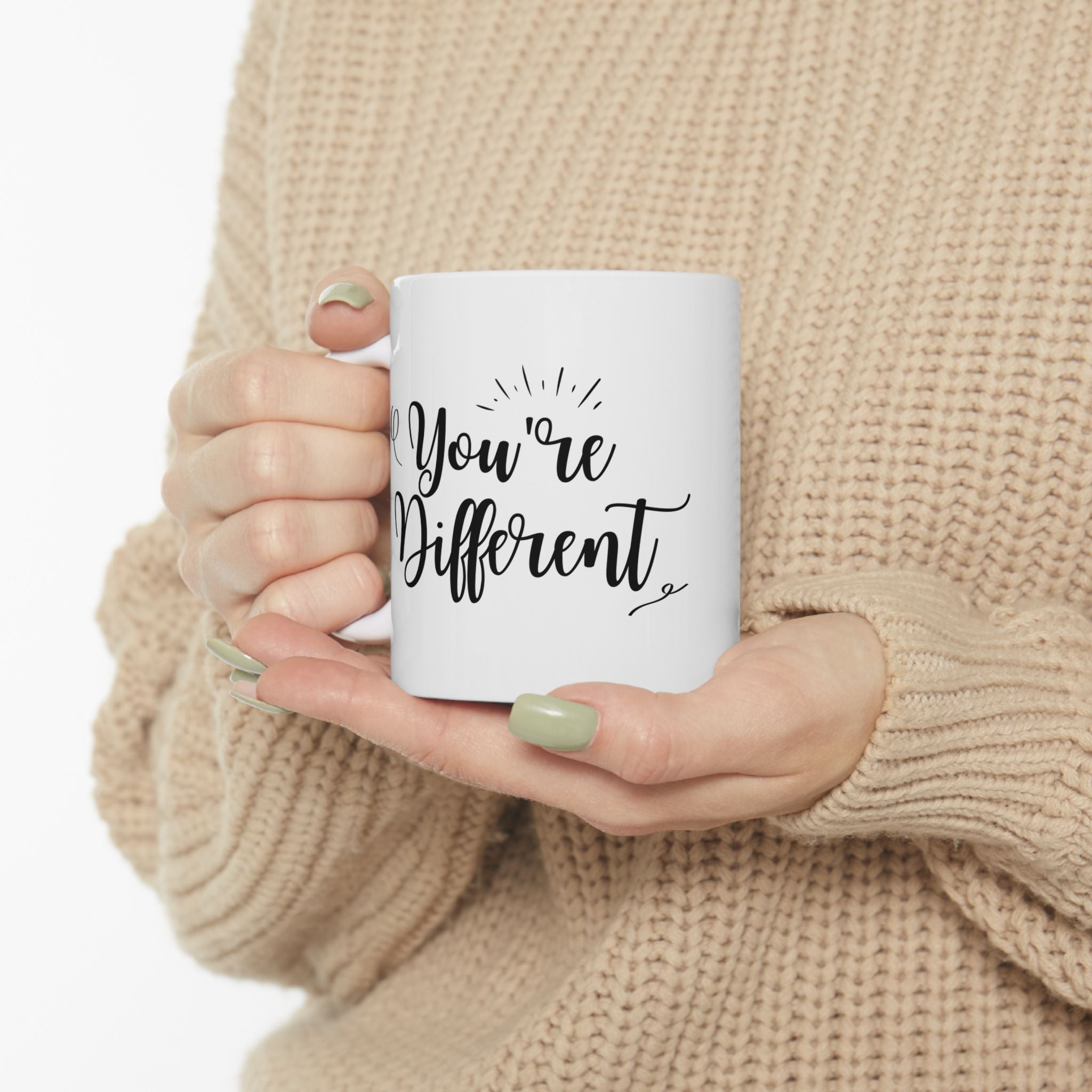 Inspirational Ceramic Coffee Mug - "You're Different" - Perfect Gift for Self-Care