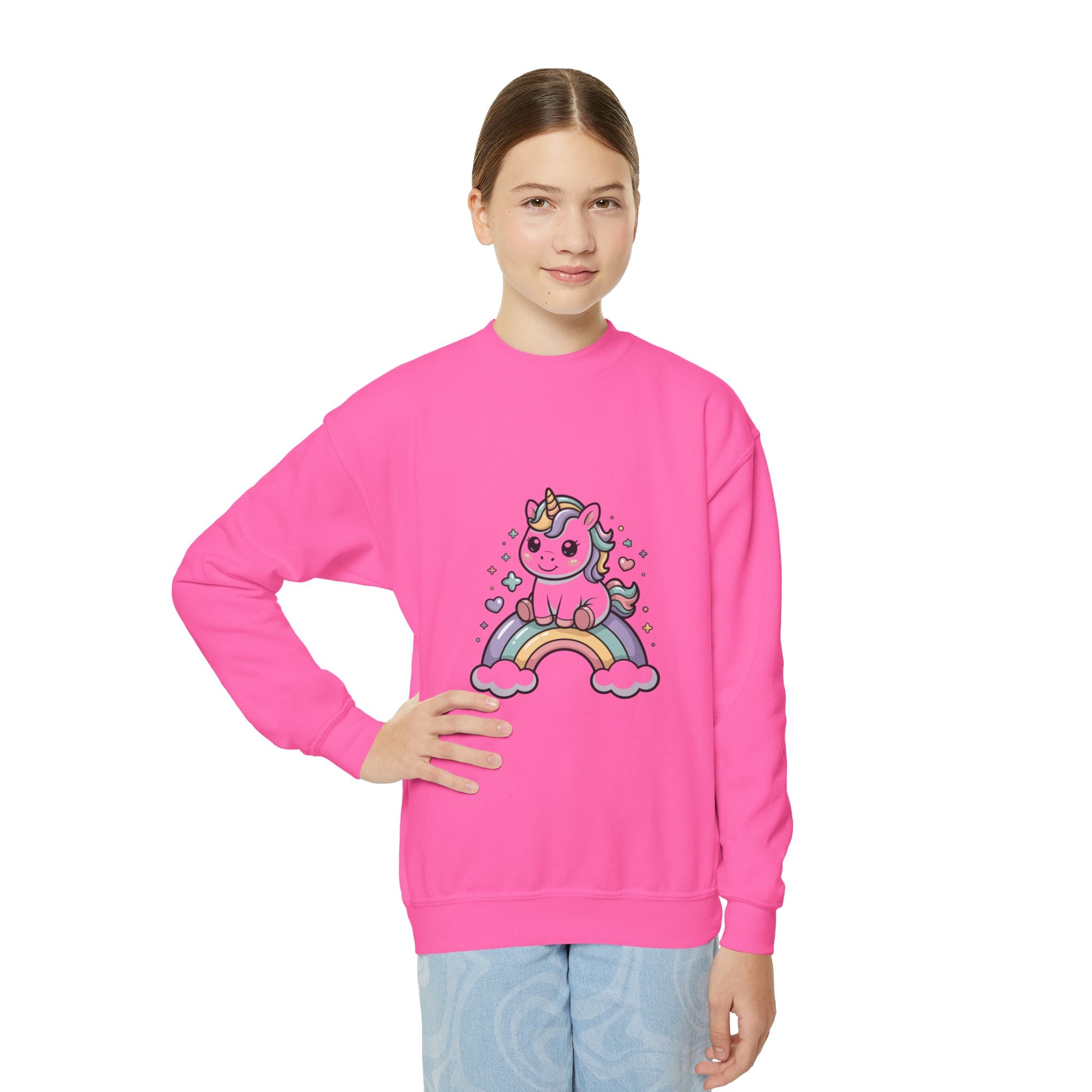 Magical Unicorn Youth Sweatshirt, Cute Crewneck for Kids, Rainbow Sweatshirt, Gift for Birthdays, Cozy Casual Wear