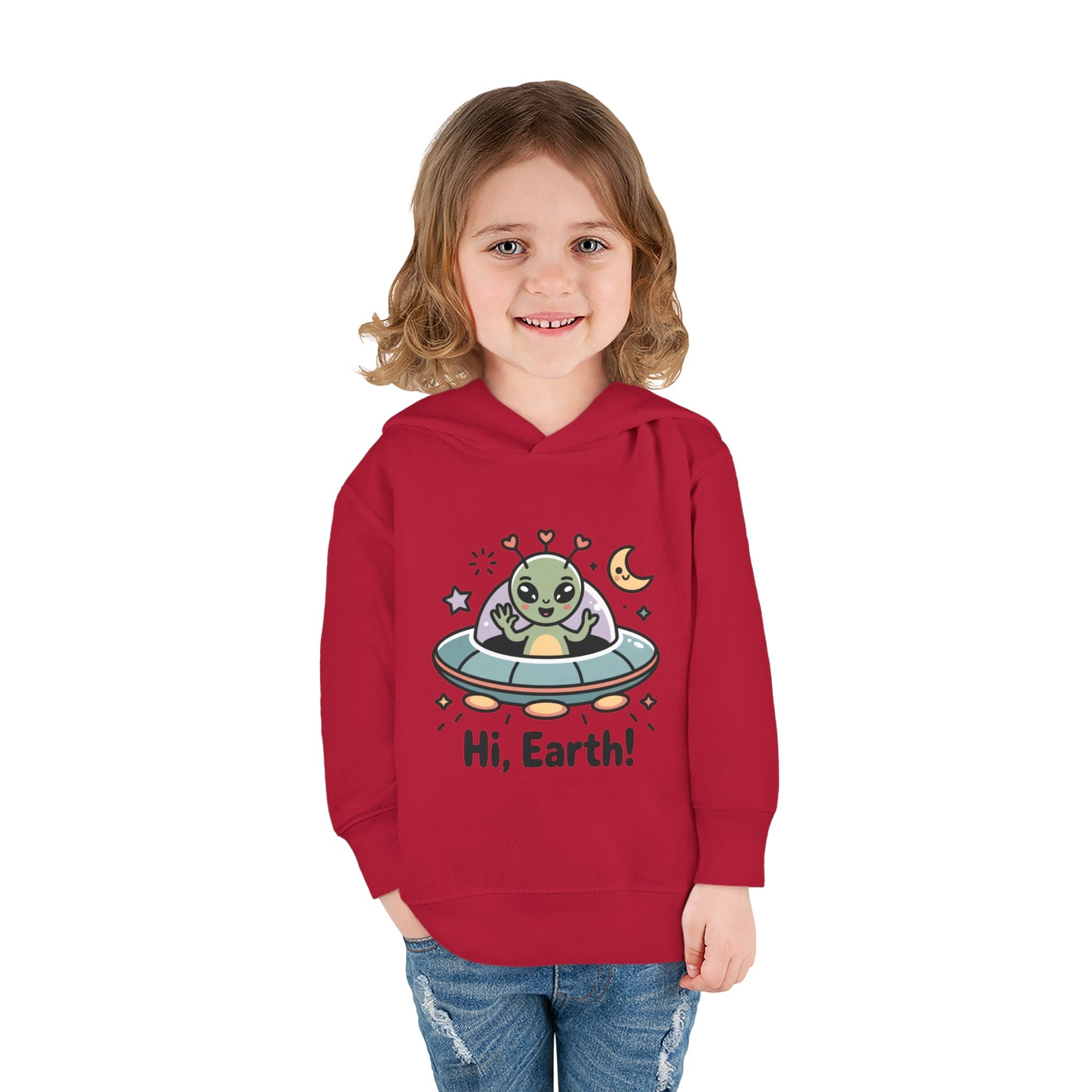 Toddler Alien Hoodie, Cute Kids Fleece Pullover, Fun Space Apparel, Gift for Kids, Halloween Costumes, Nursery Wear