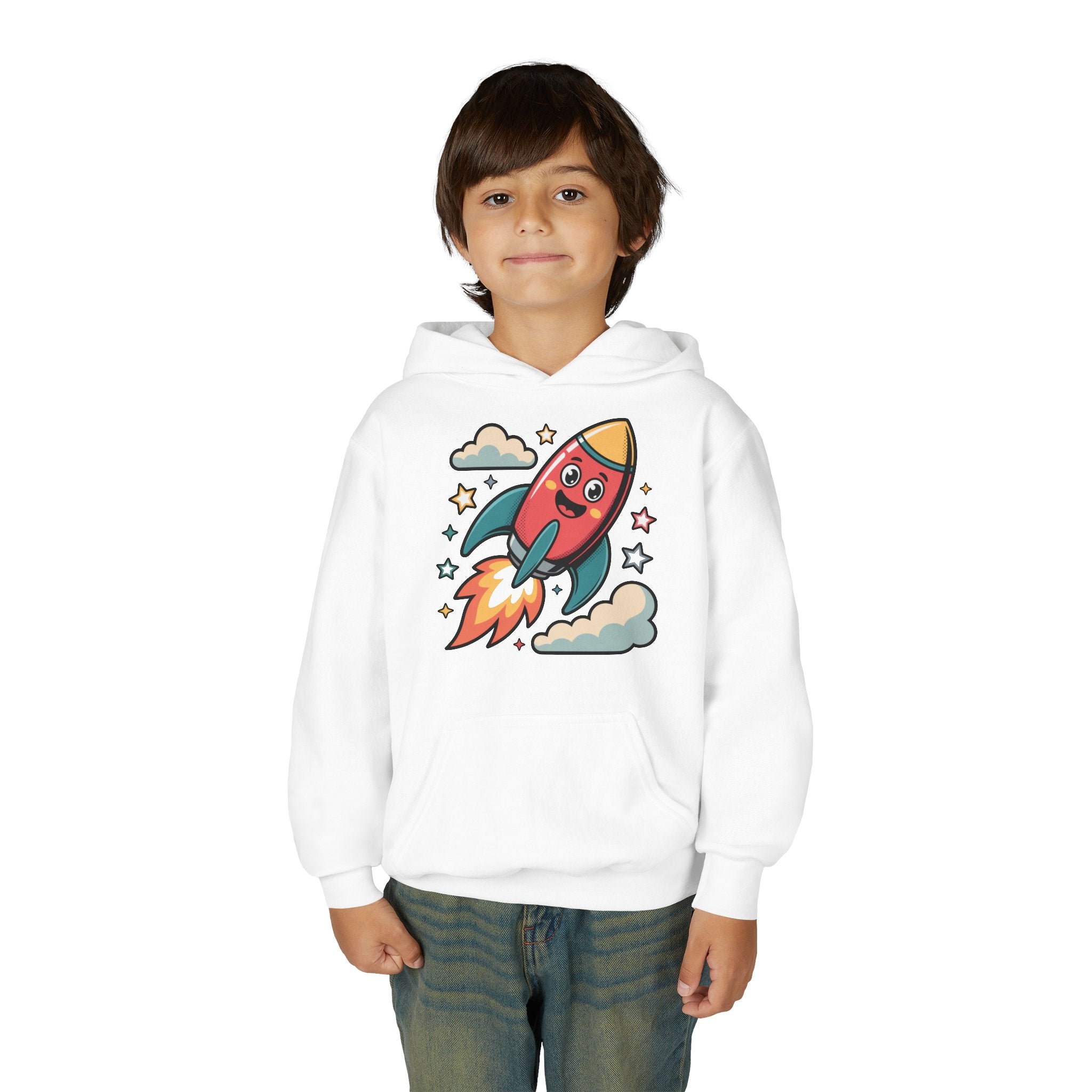 Rocket Adventure Youth Hoodie - Fun Space Sweatshirt, Kids Gift, Birthday Present, Back-to-School, Playful Design