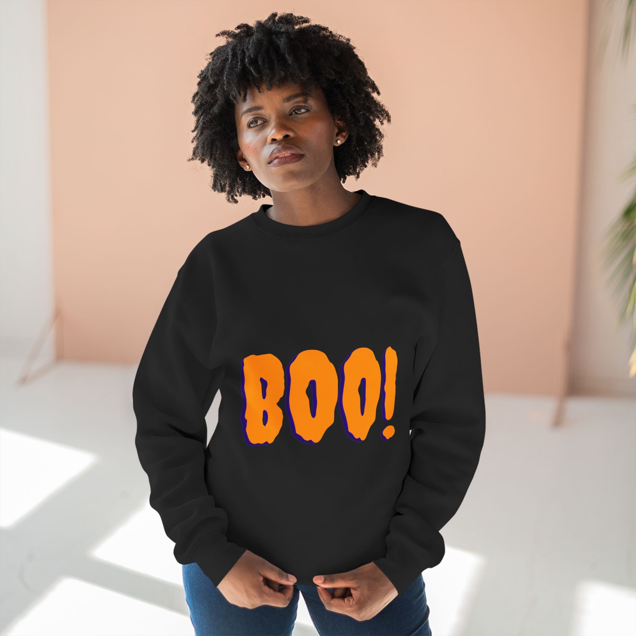 Halloween Boo Sweatshirt, Unisex Crewneck Pullover for Fall, Cute Halloween Apparel, Cozy Halloween Gift, Spooky Season Sweatshirt