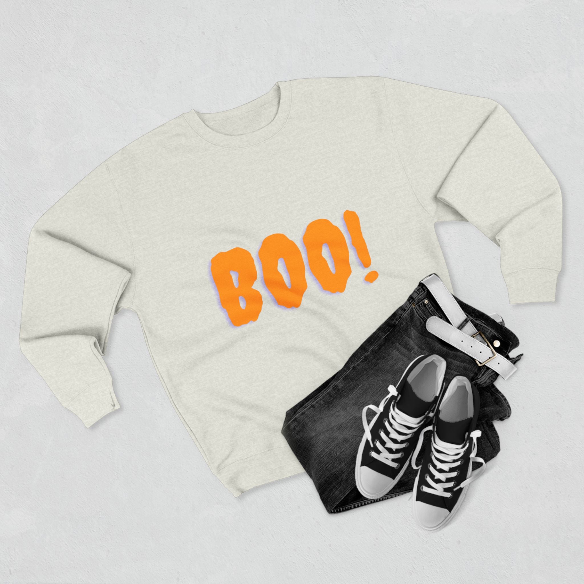 Halloween Boo Sweatshirt, Unisex Crewneck Pullover for Fall, Cute Halloween Apparel, Cozy Halloween Gift, Spooky Season Sweatshirt