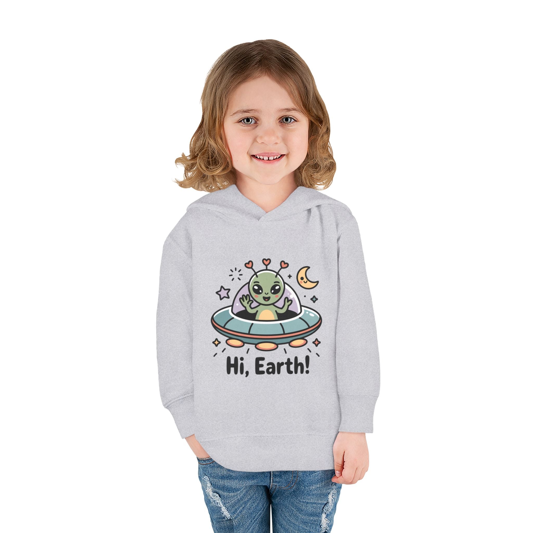 Toddler Alien Hoodie, Cute Kids Fleece Pullover, Fun Space Apparel, Gift for Kids, Halloween Costumes, Nursery Wear