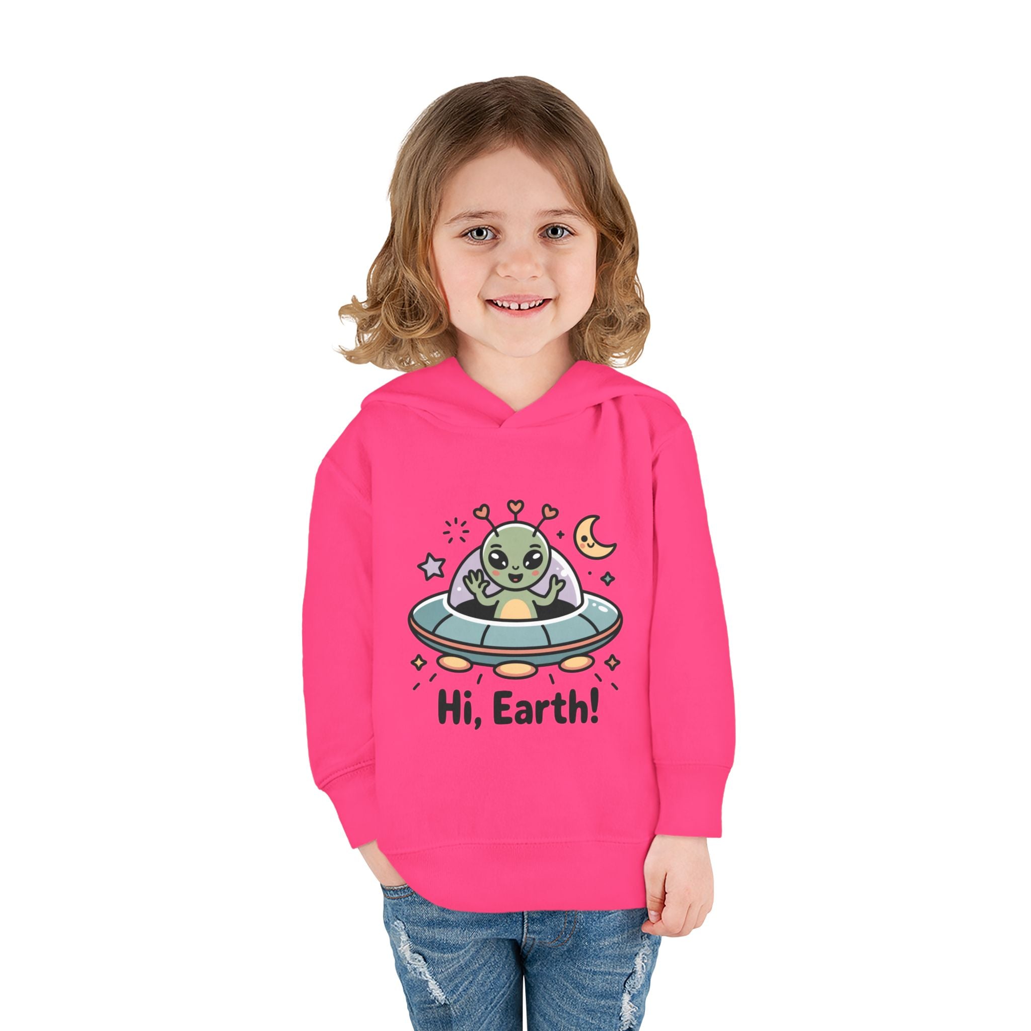 Toddler Alien Hoodie, Cute Kids Fleece Pullover, Fun Space Apparel, Gift for Kids, Halloween Costumes, Nursery Wear