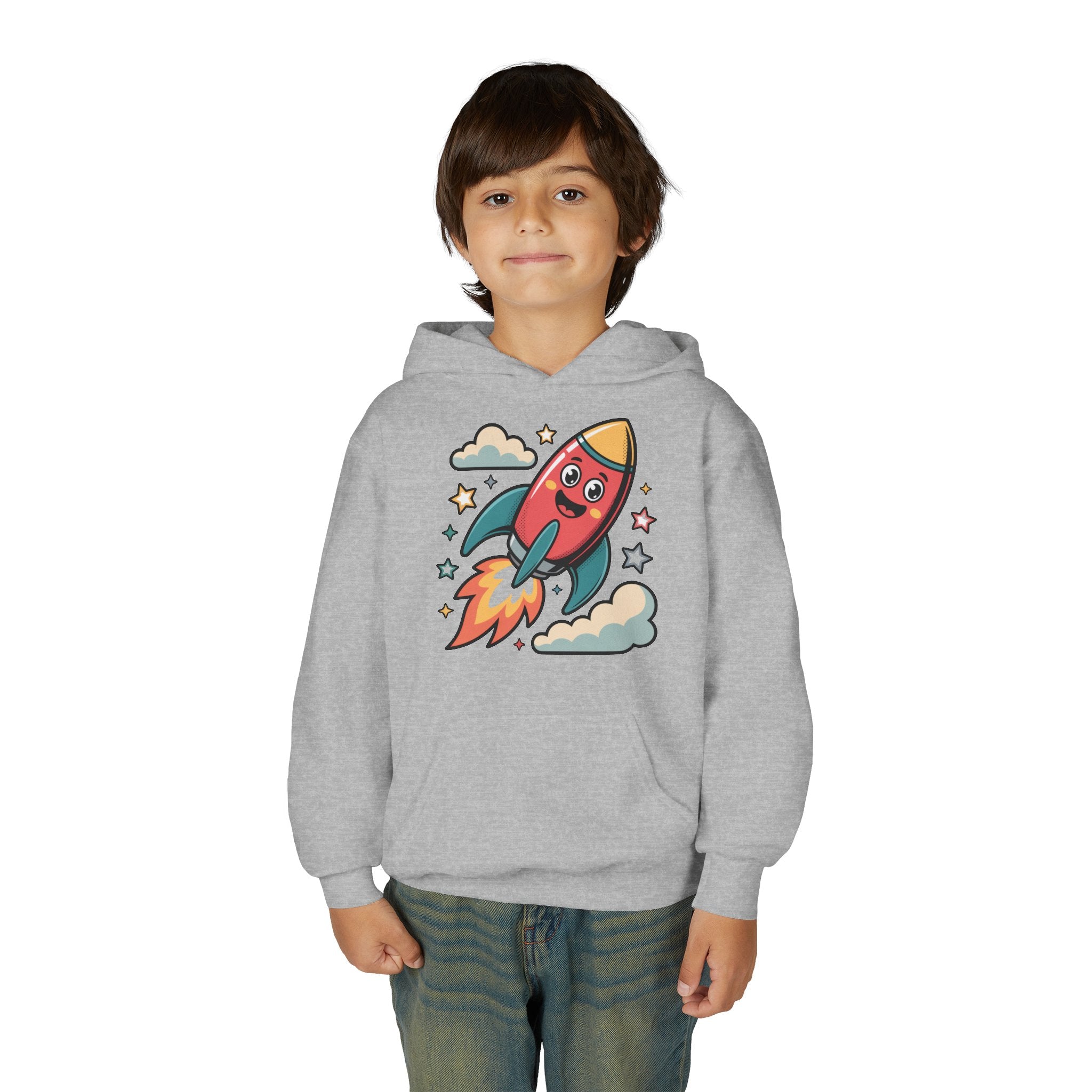 Rocket Adventure Youth Hoodie - Fun Space Sweatshirt, Kids Gift, Birthday Present, Back-to-School, Playful Design