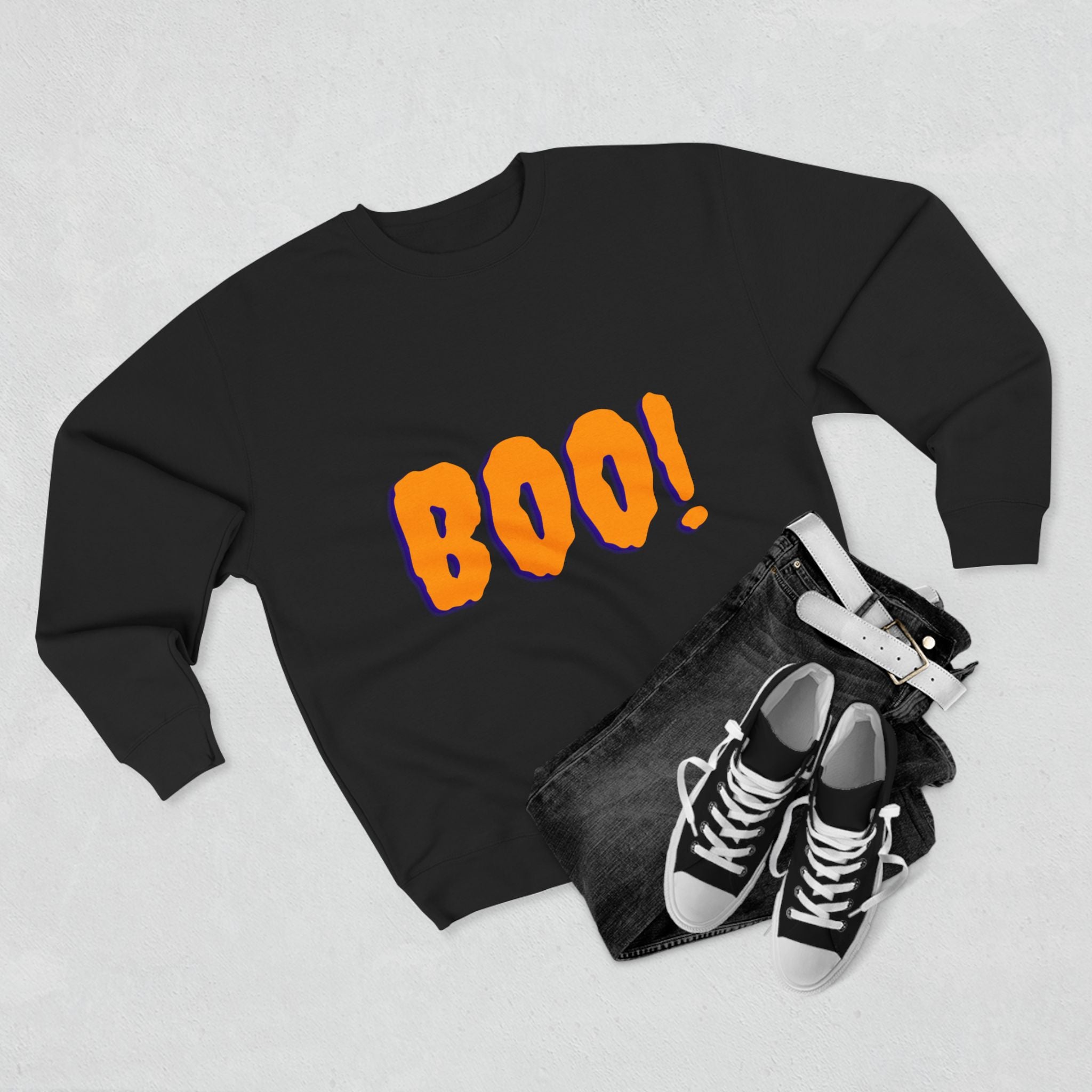 Halloween Boo Sweatshirt, Unisex Crewneck Pullover for Fall, Cute Halloween Apparel, Cozy Halloween Gift, Spooky Season Sweatshirt