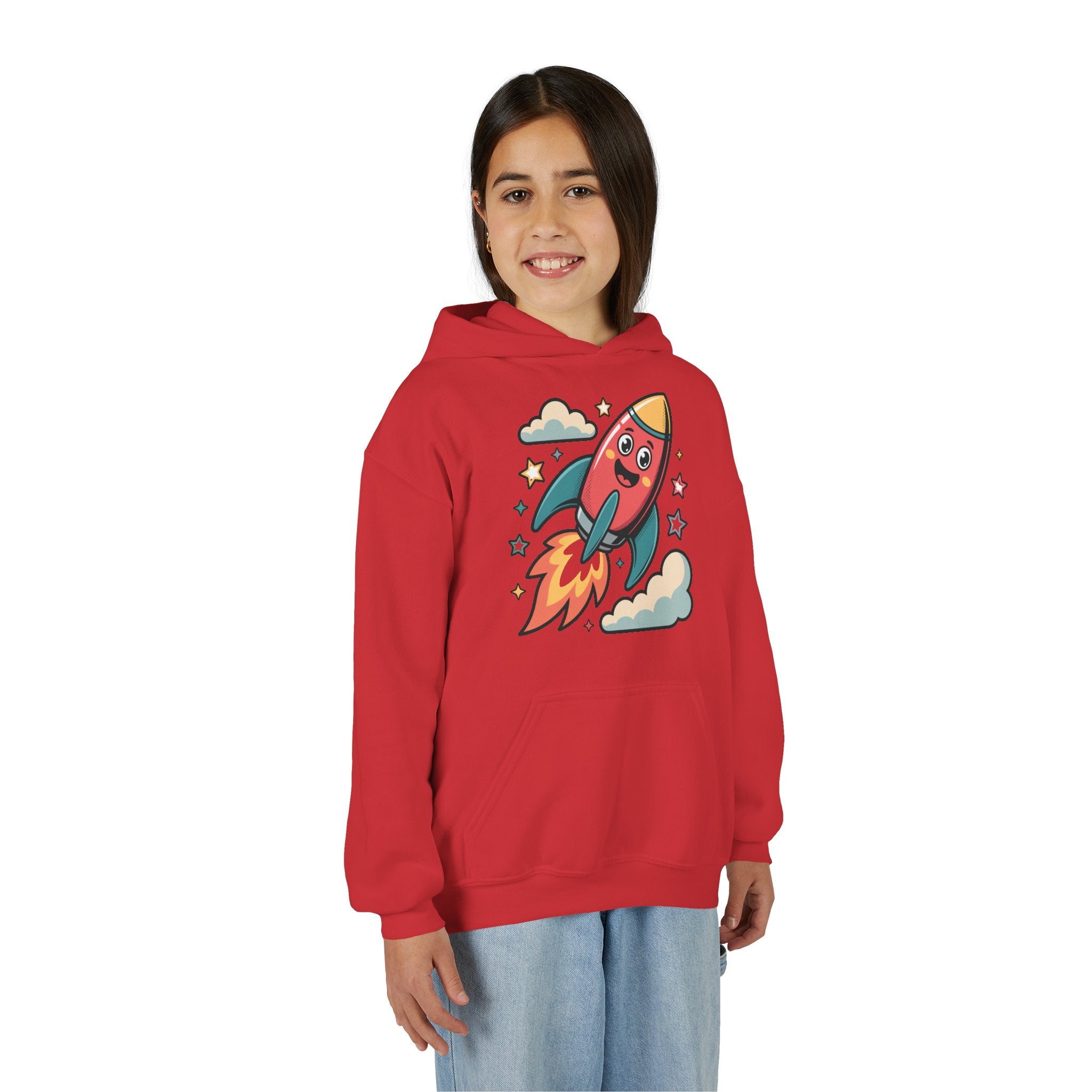 Rocket Adventure Youth Hoodie - Fun Space Sweatshirt, Kids Gift, Birthday Present, Back-to-School, Playful Design