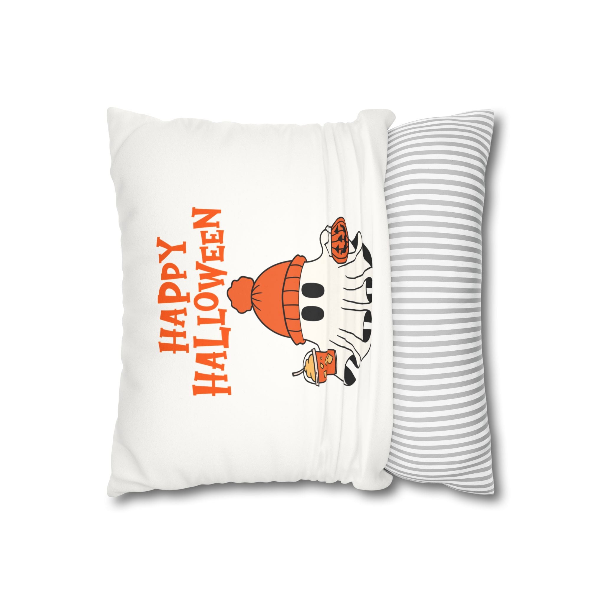 Halloween Ghost Pillowcase, Spooky Home Decor, Cozy Cushion Cover, Fall Accent, Trick-or-Treat Gift