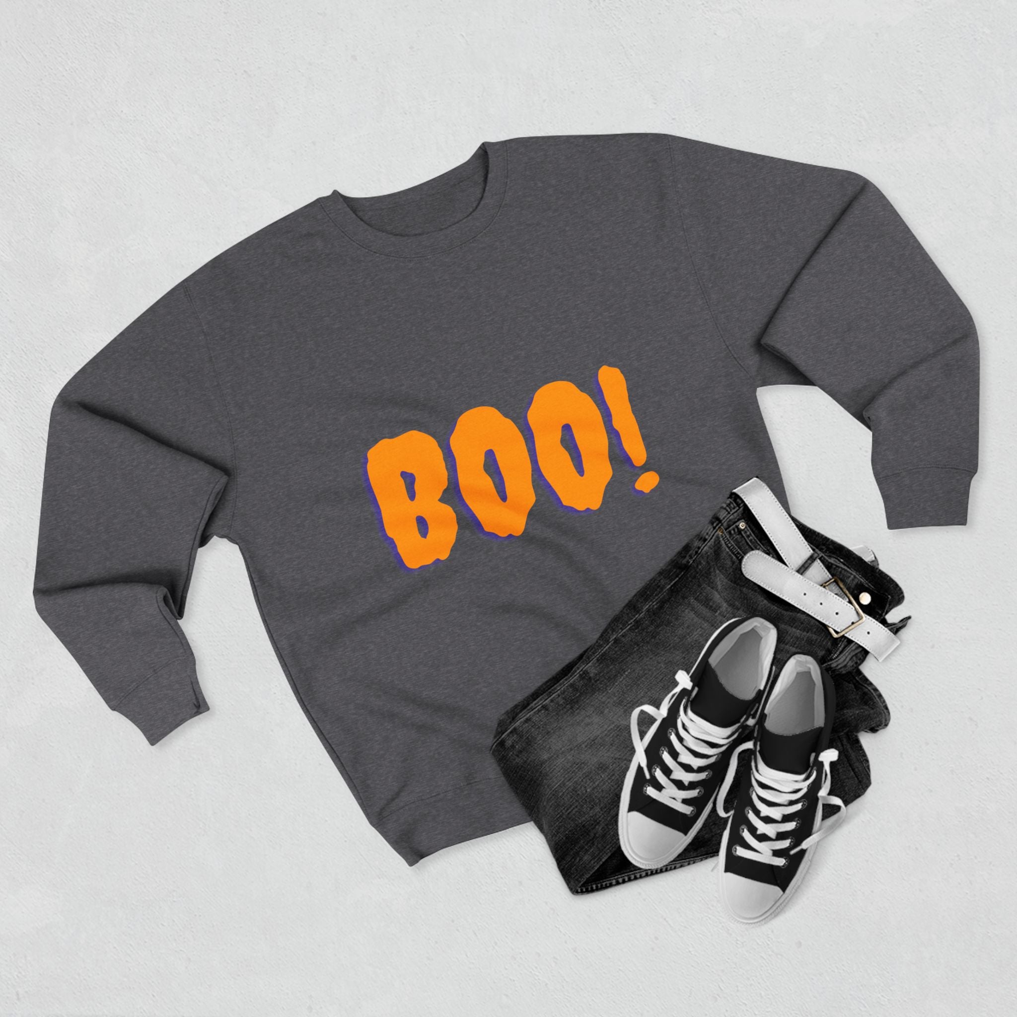 Halloween Boo Sweatshirt, Unisex Crewneck Pullover for Fall, Cute Halloween Apparel, Cozy Halloween Gift, Spooky Season Sweatshirt