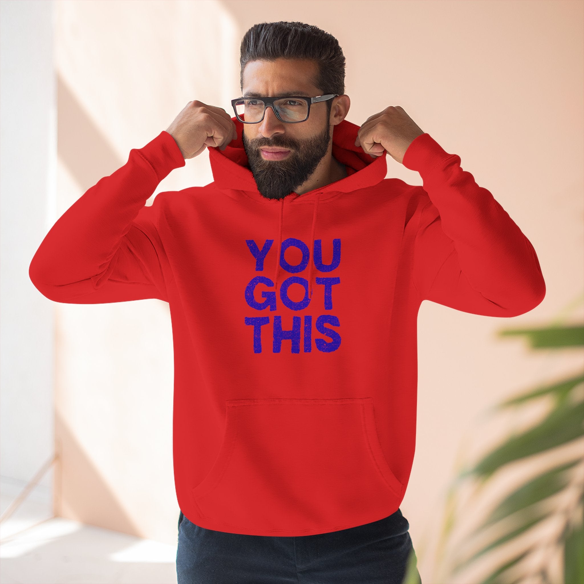 Motivational Fleece Hoodie - You Got This, Cozy Streetwear, Inspirational Sweatshirt, Gift for Encouragement, Comfy Casual Wear