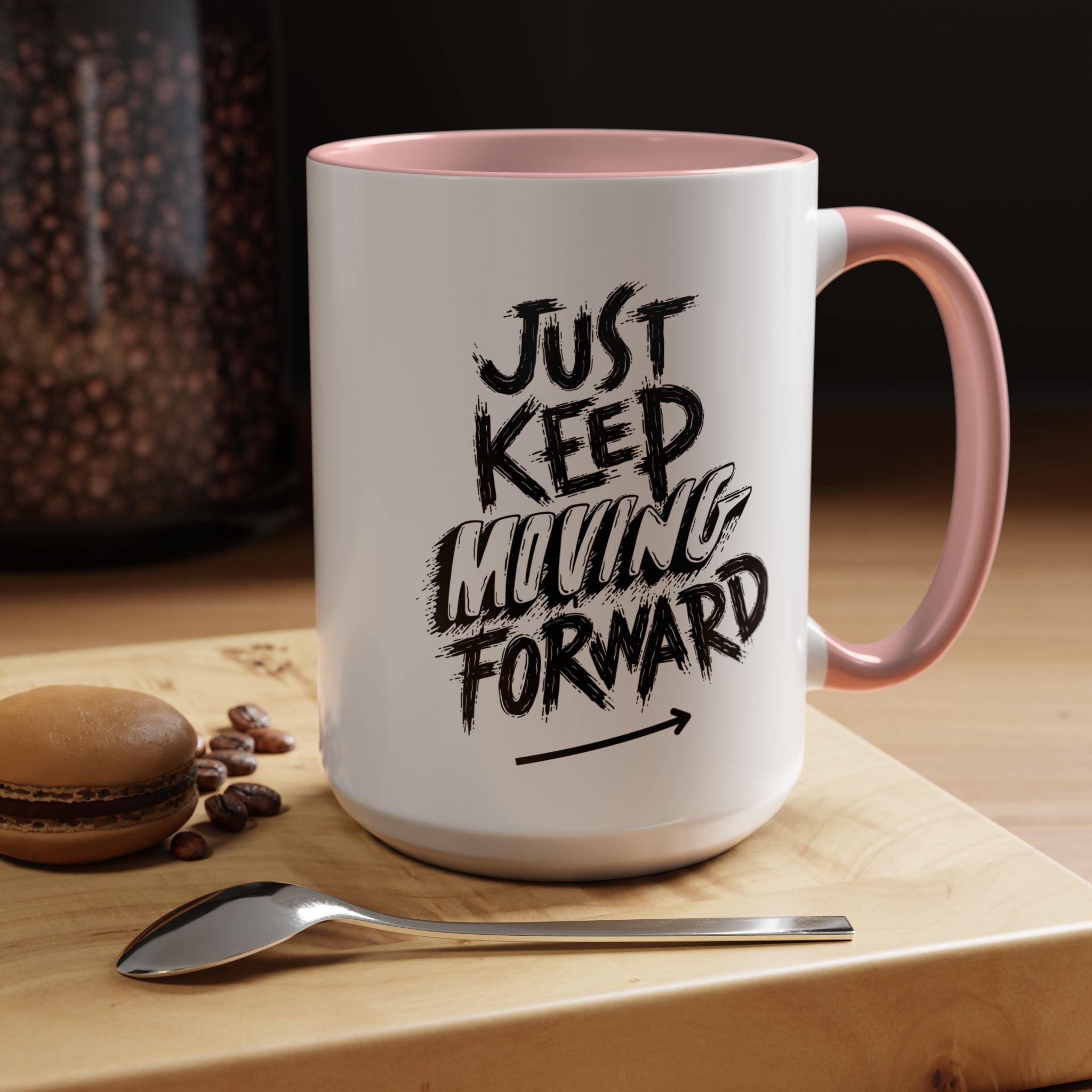 Motivational Accent Coffee Mug - Just Keep Moving Forward