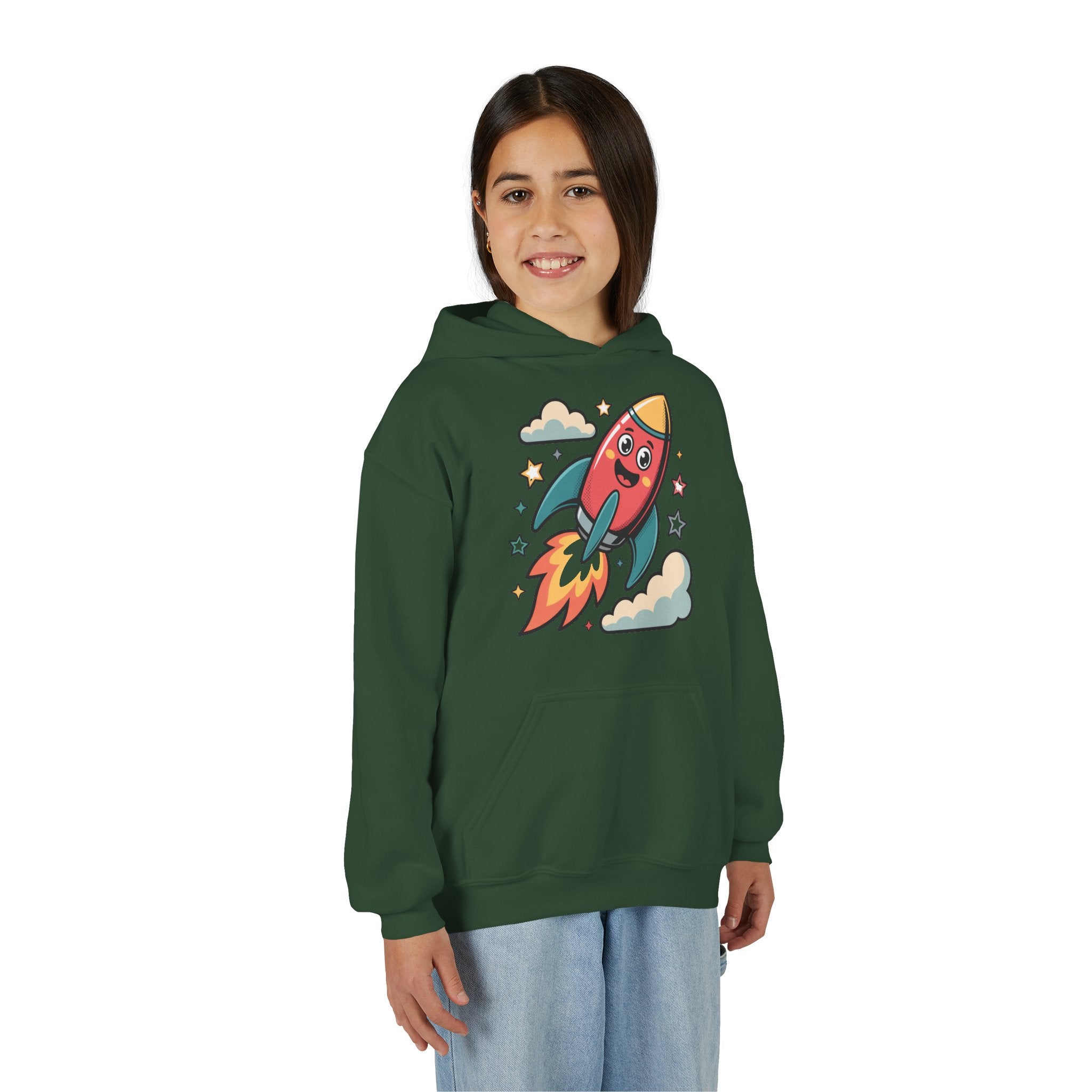 Rocket Adventure Youth Hoodie - Fun Space Sweatshirt, Kids Gift, Birthday Present, Back-to-School, Playful Design