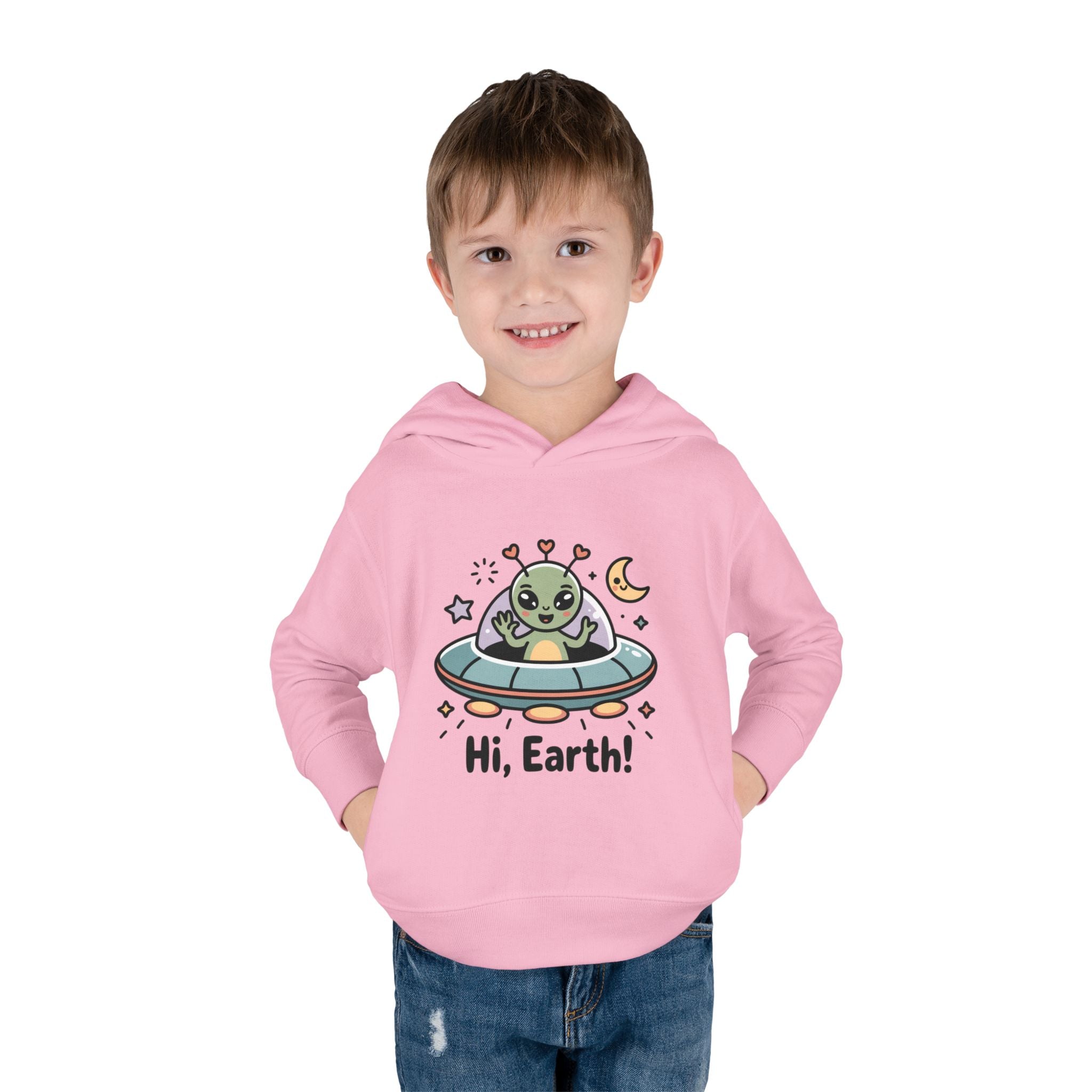 Toddler Alien Hoodie, Cute Kids Fleece Pullover, Fun Space Apparel, Gift for Kids, Halloween Costumes, Nursery Wear