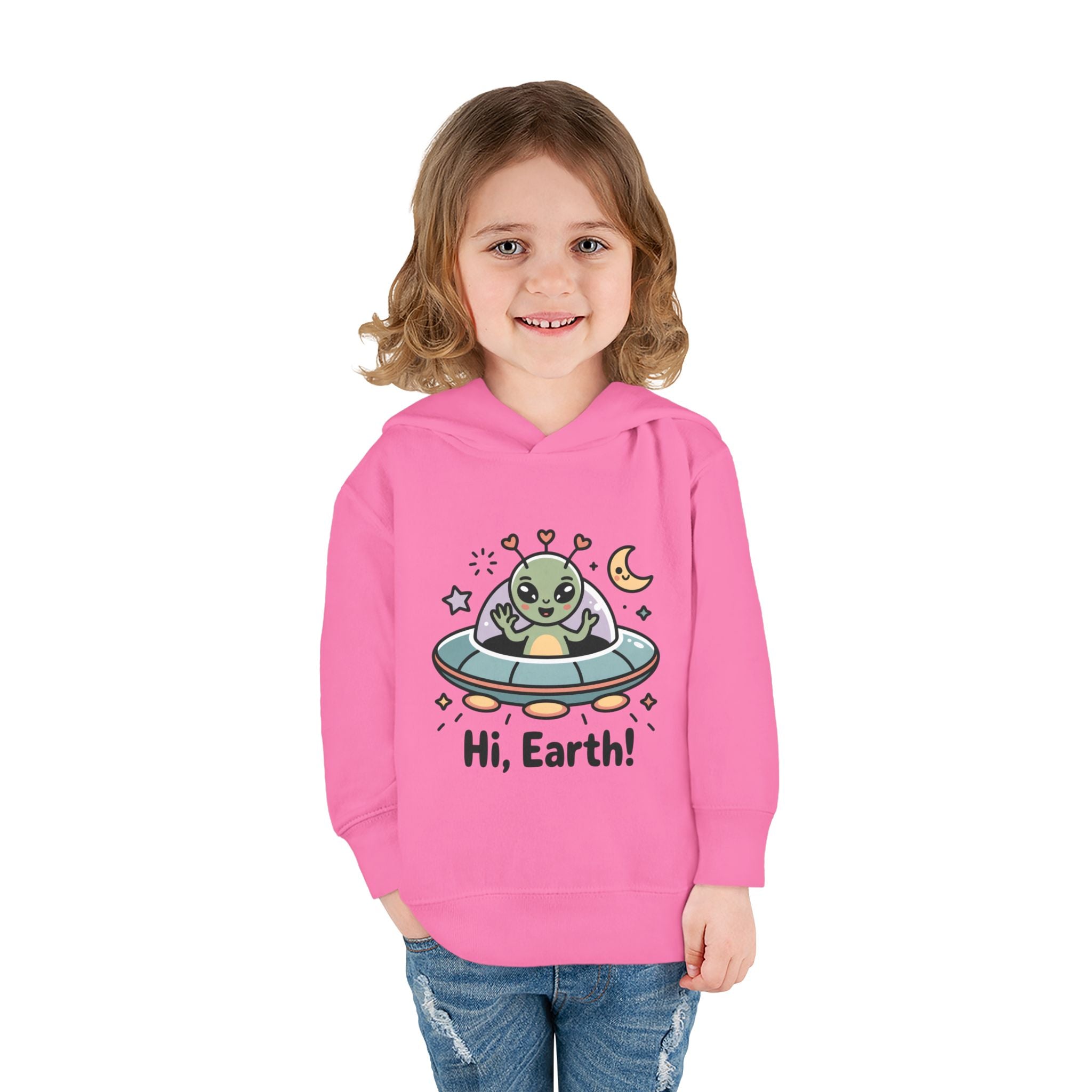 Toddler Alien Hoodie, Cute Kids Fleece Pullover, Fun Space Apparel, Gift for Kids, Halloween Costumes, Nursery Wear