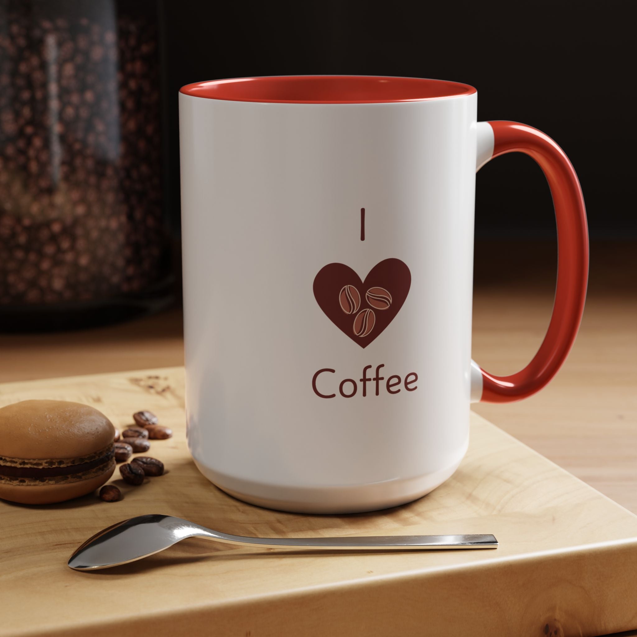 Cute Accent Coffee Mug - I Love Coffee Design - Perfect for Cat Lovers