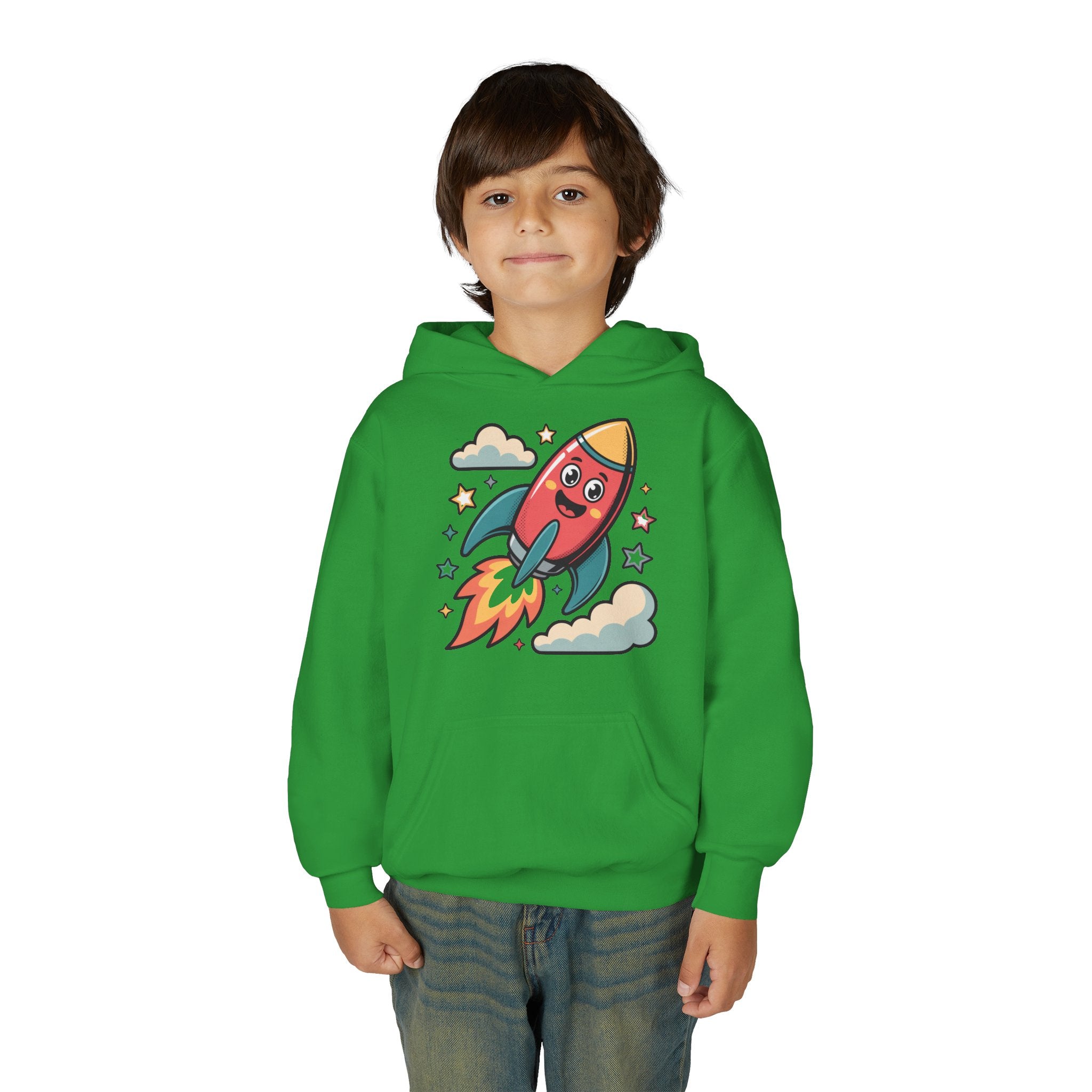 Rocket Adventure Youth Hoodie - Fun Space Sweatshirt, Kids Gift, Birthday Present, Back-to-School, Playful Design
