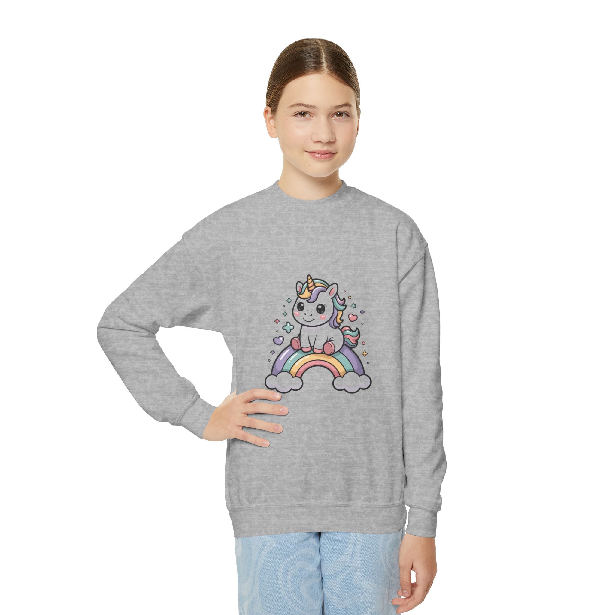 Magical Unicorn Youth Sweatshirt, Cute Crewneck for Kids, Rainbow Sweatshirt, Gift for Birthdays, Cozy Casual Wear