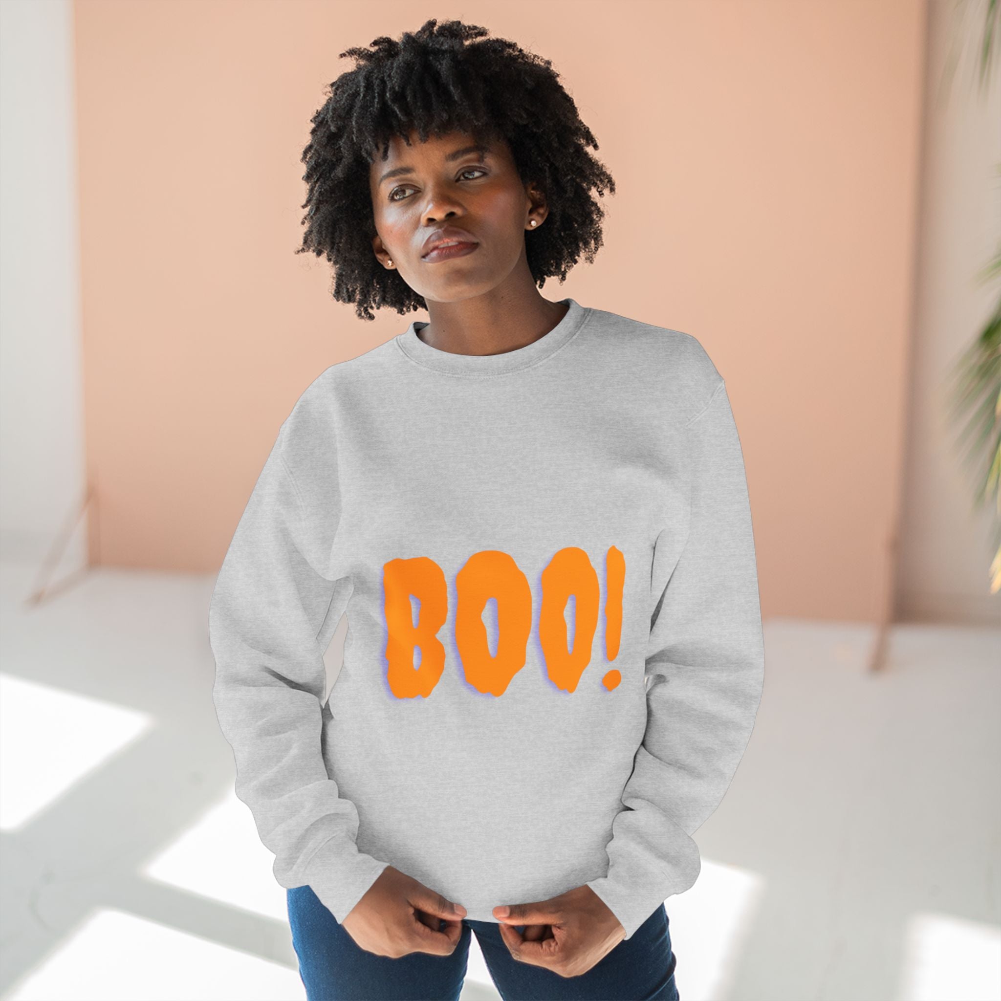 Halloween Boo Sweatshirt, Unisex Crewneck Pullover for Fall, Cute Halloween Apparel, Cozy Halloween Gift, Spooky Season Sweatshirt